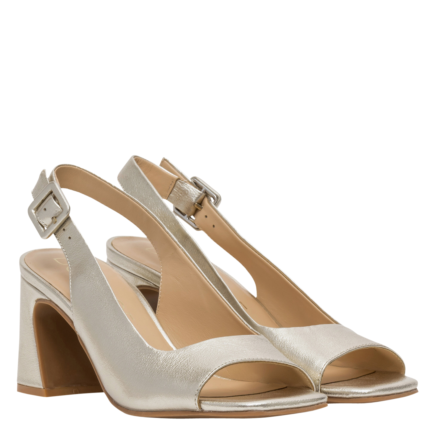 Sandales hautes brillantes en cuir BOCAGE Doré