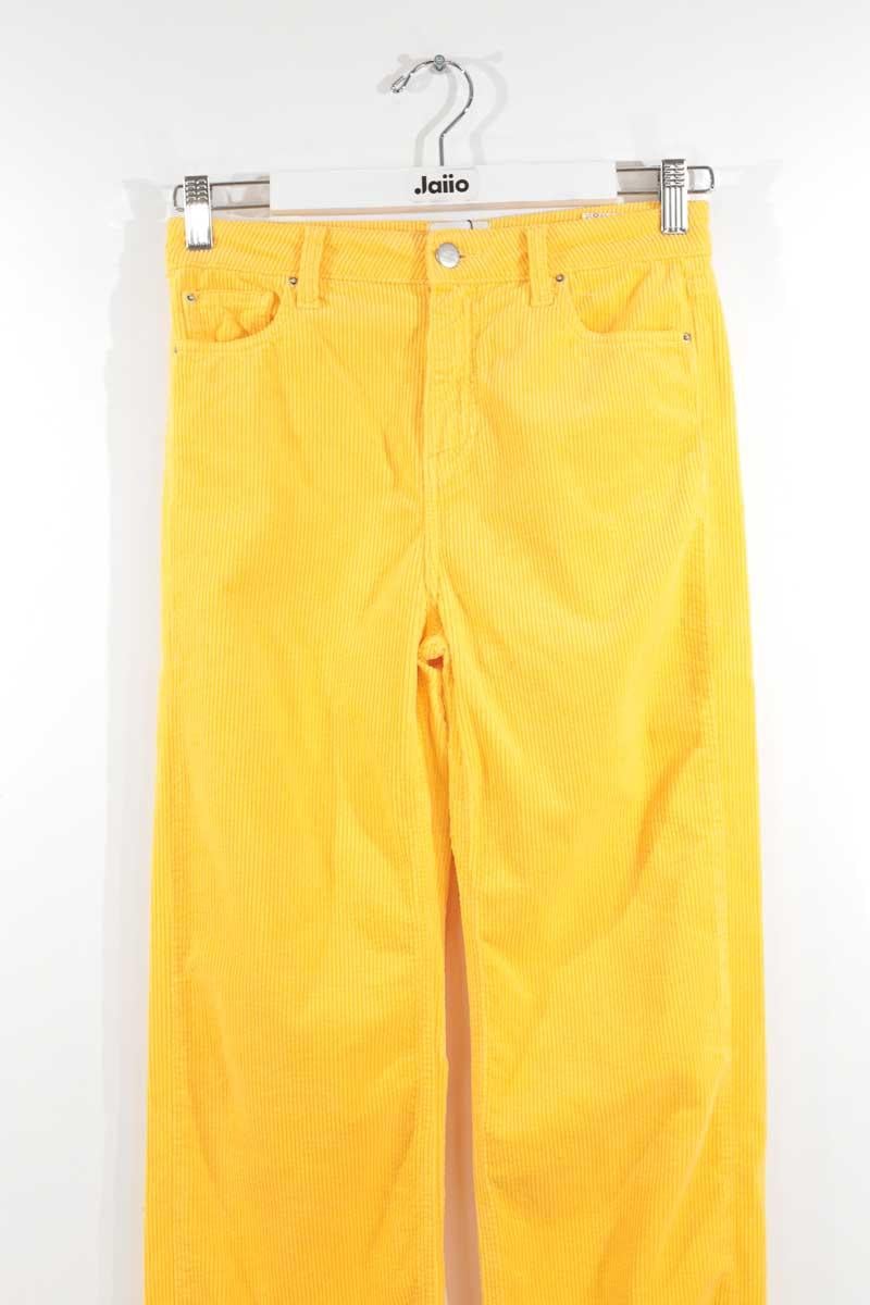 Pantalon droit en coton MODETROTTER - Seconde Main Jaune