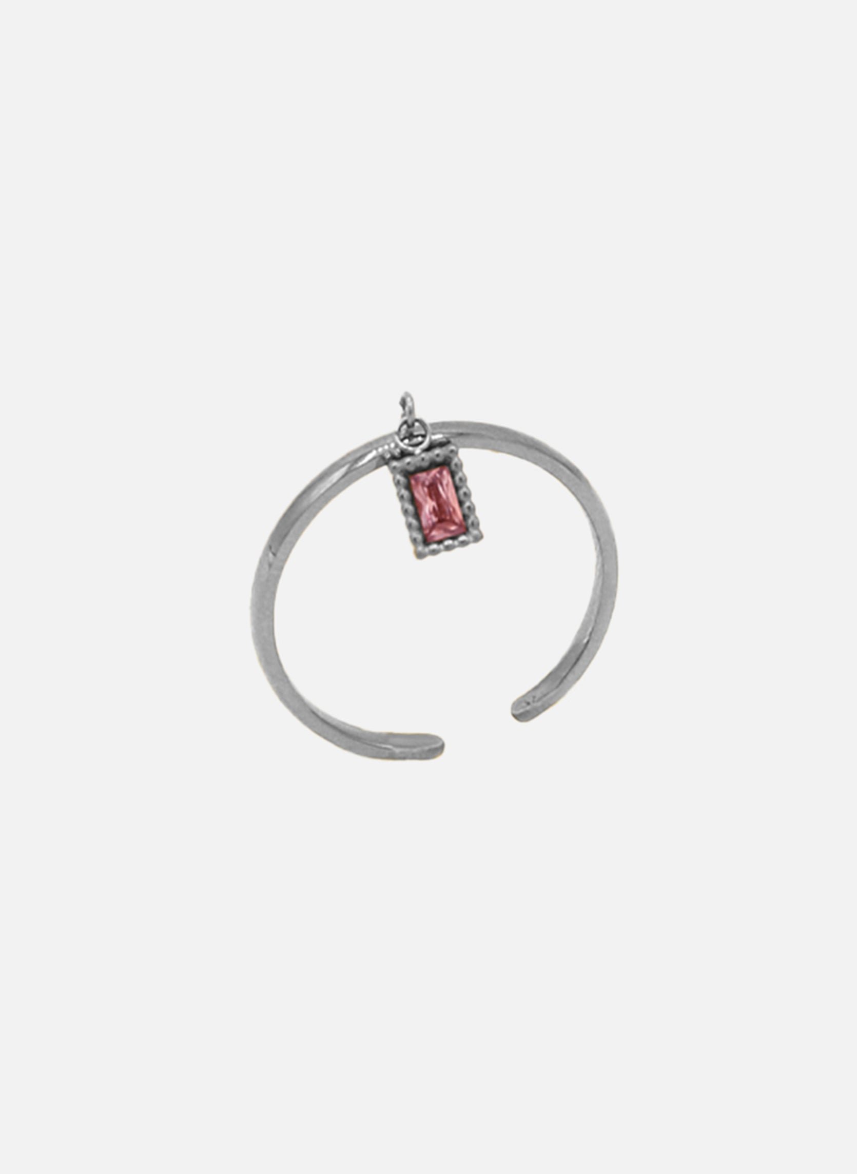 Fine Divya Rectangle Ring AEC Paris Pink