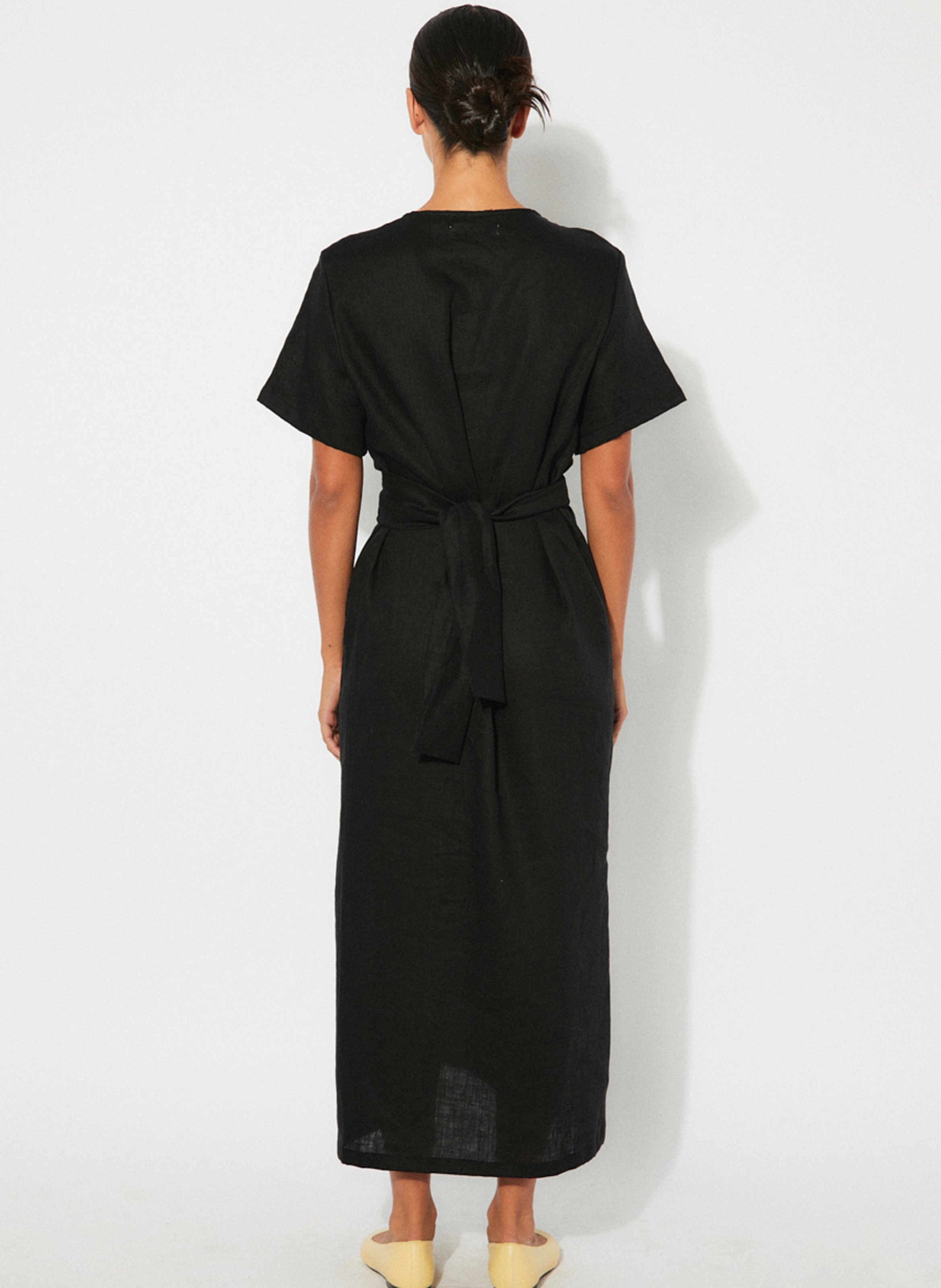 Robe longue en coton mélangé RITA ROW Noir