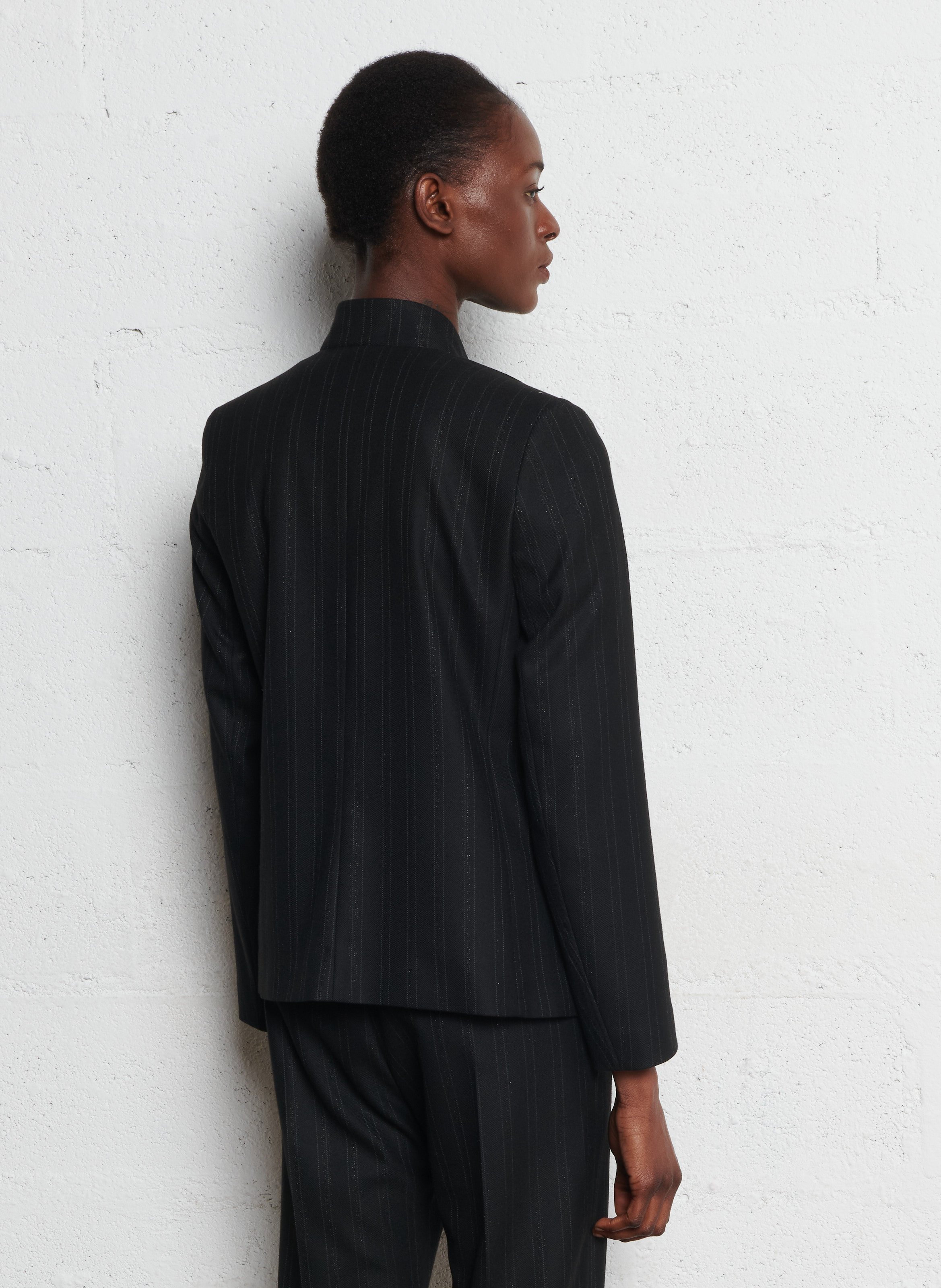 Striped suit jacket I CODE Black