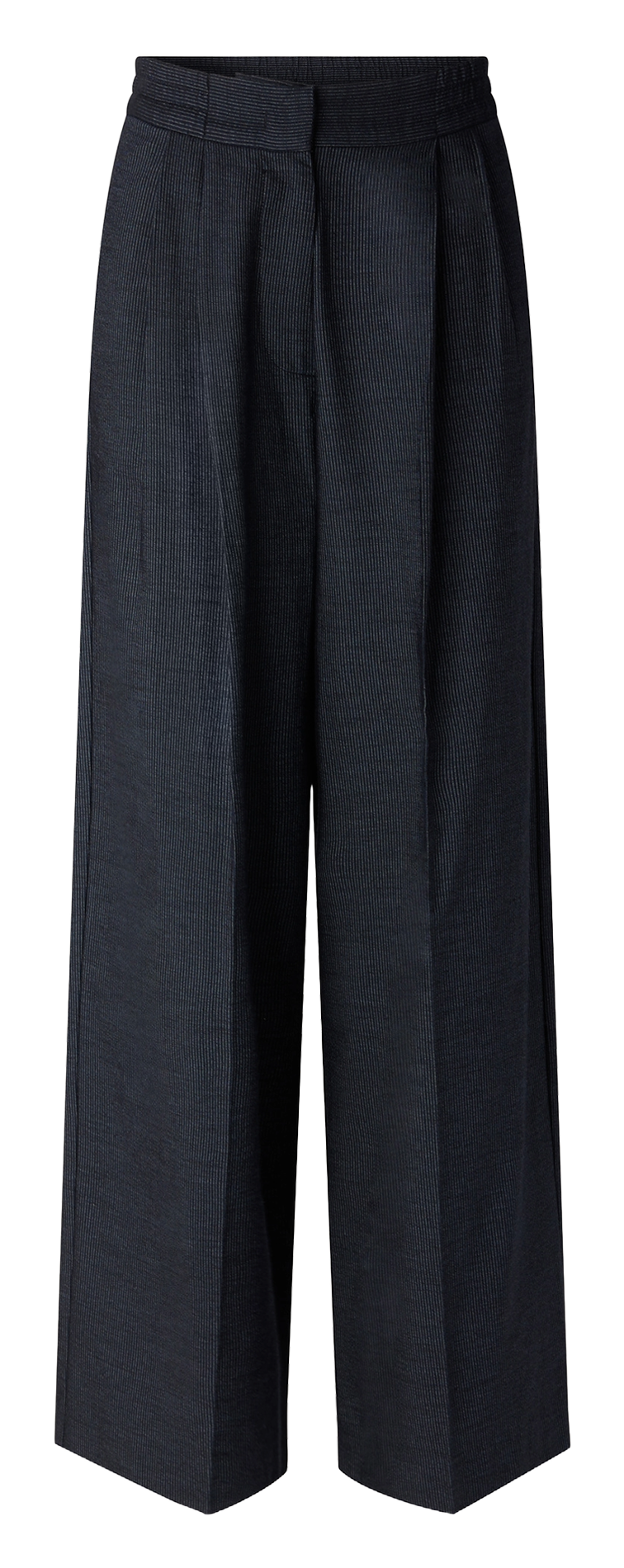 High-waisted straight-leg trousers in oxford fabric SESSUN Blue