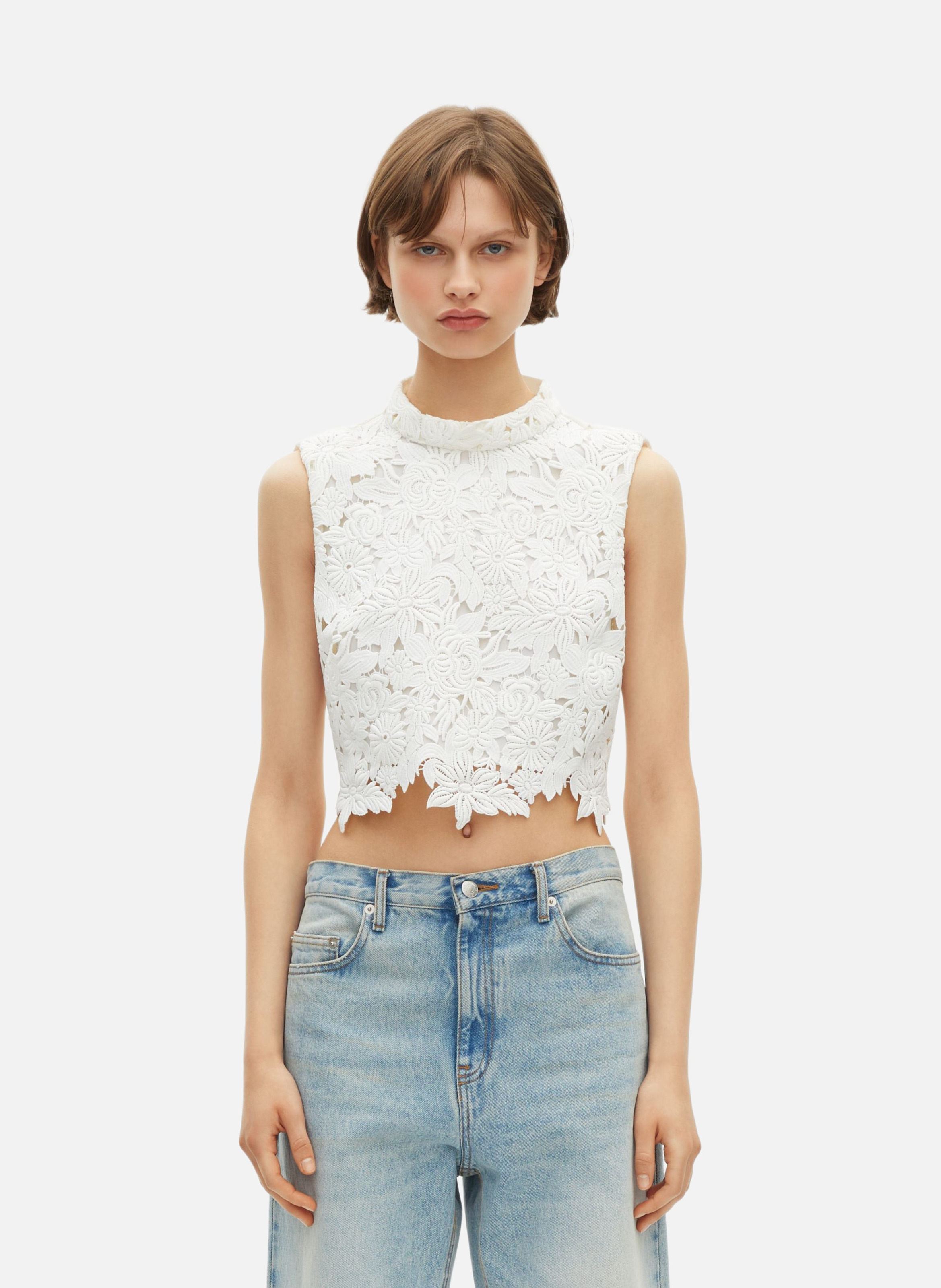 Top in floral lace THE KOOPLES Beige
