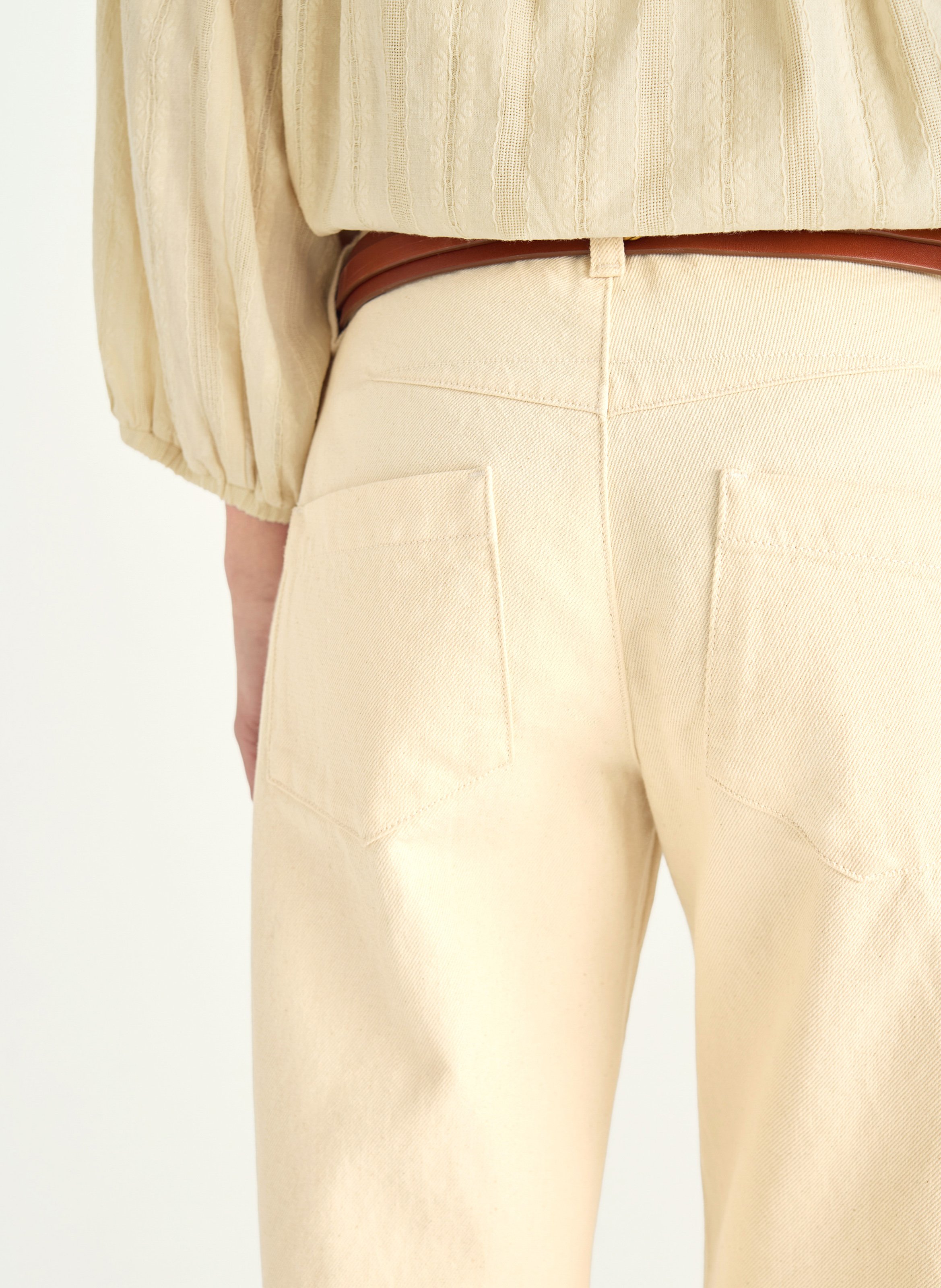 Jean flare en coton ACOTE Blanc