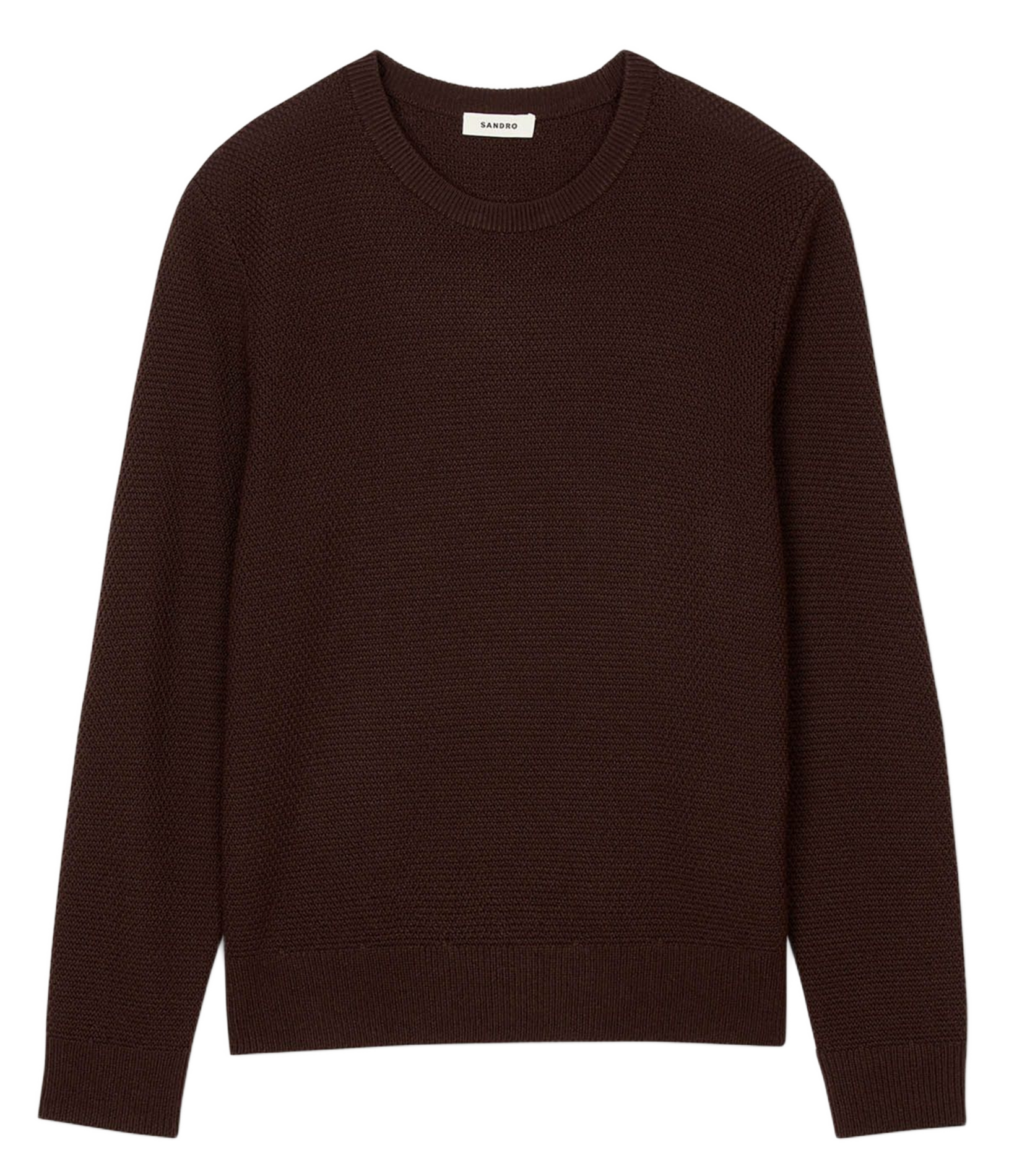 Gebreide trui met textuur SANDRO Bruin