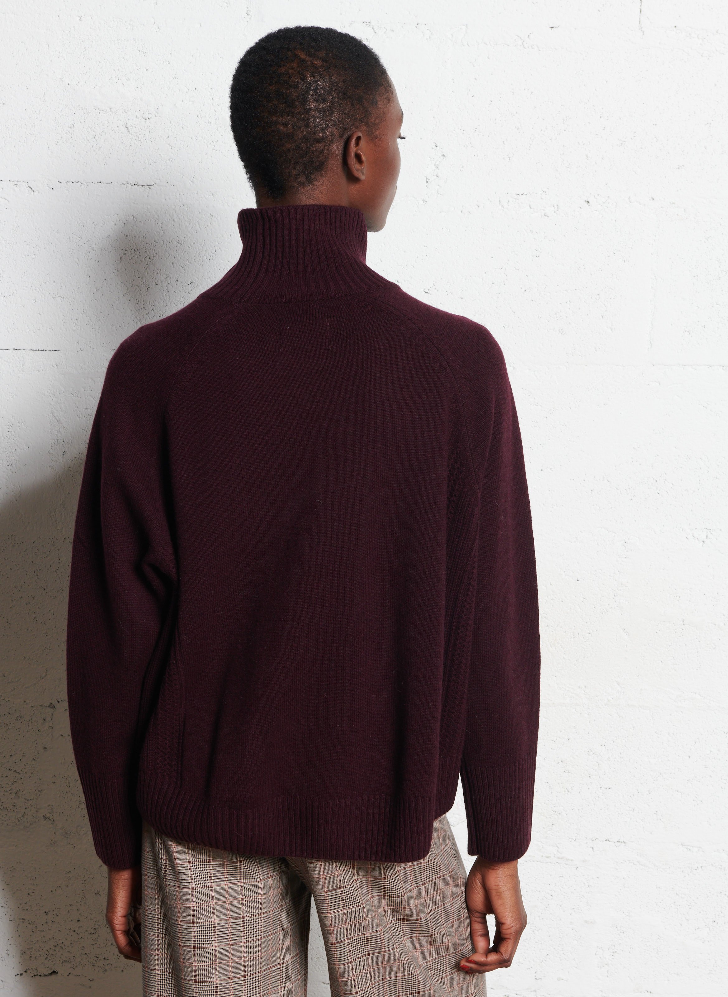 Trui met opstaande kraag DES PETITS HAUTS Bruin