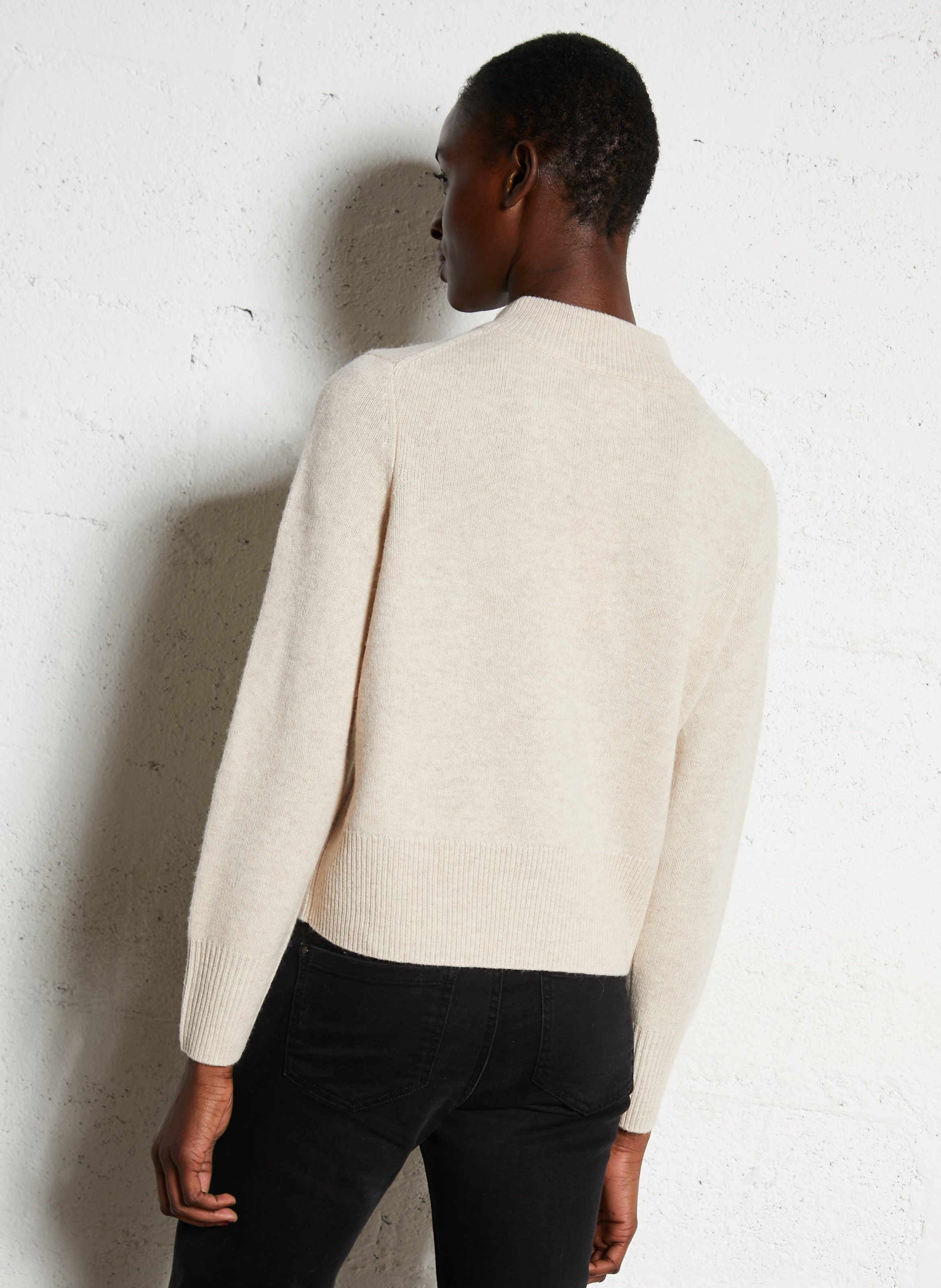 Gilet col rond en laine MAISON 123 Blanc