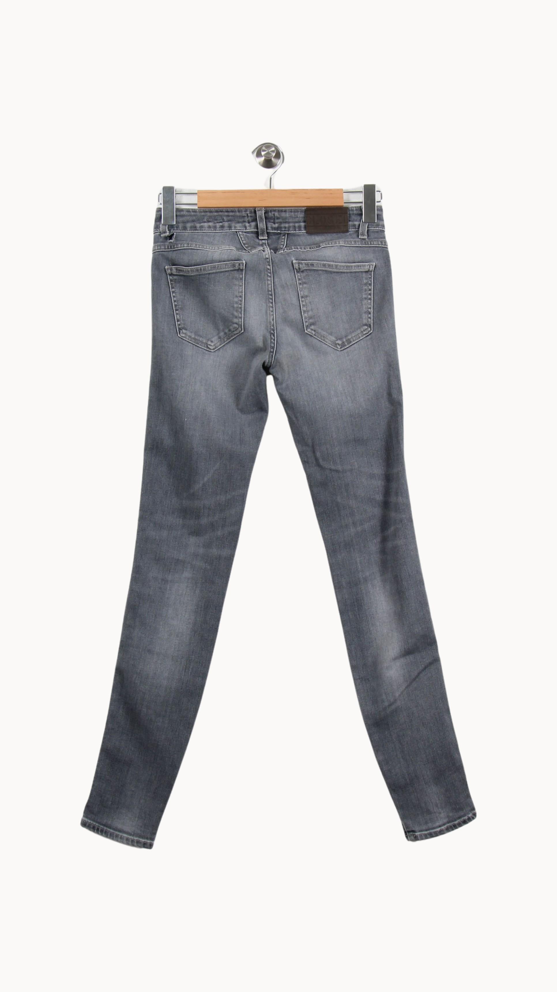 Cropped slim jeans with studs CLOSED - Seconde Main Blue