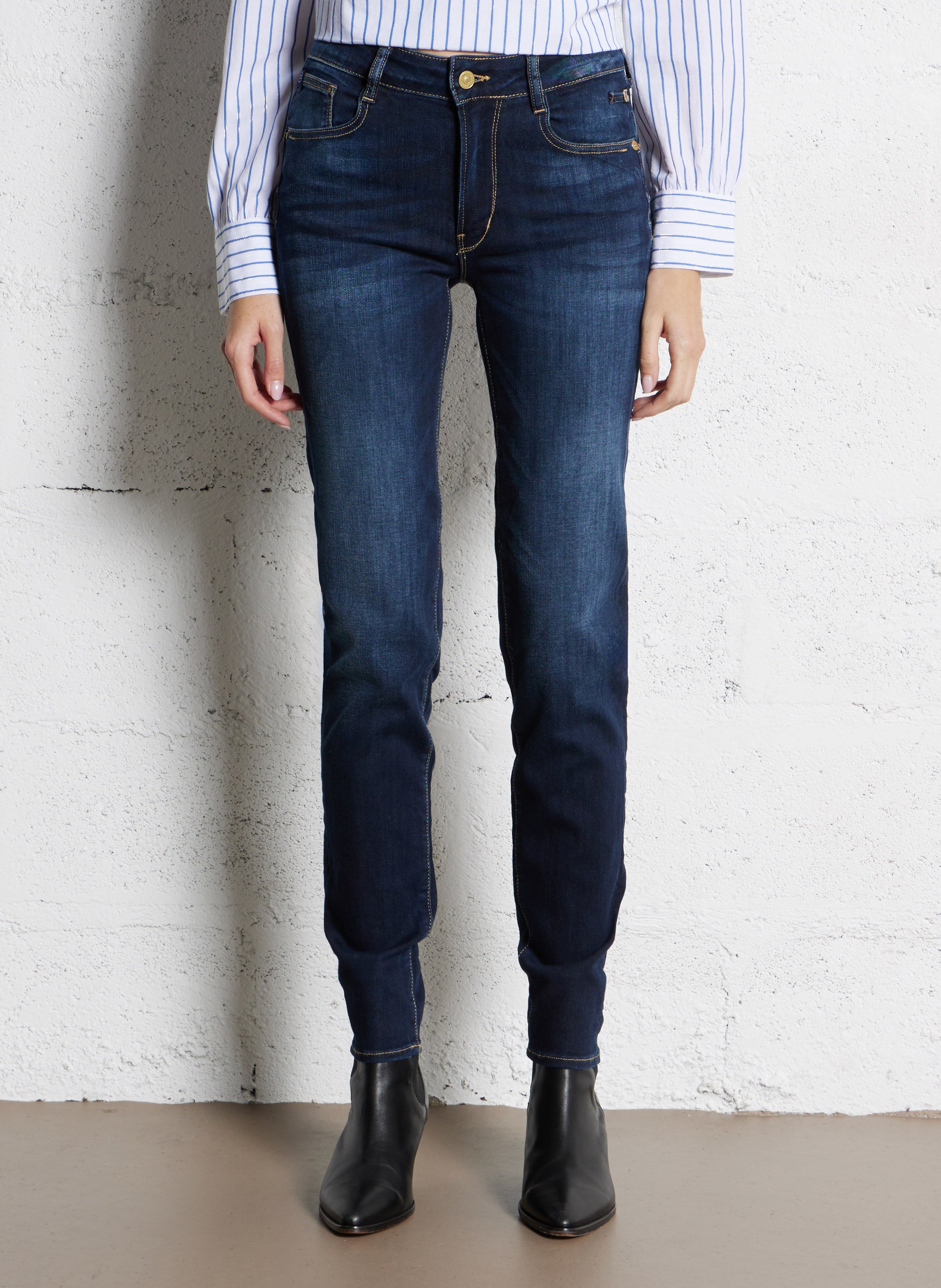 Jean slim en coton mélangé LE TEMPS DES CERISES Bleu