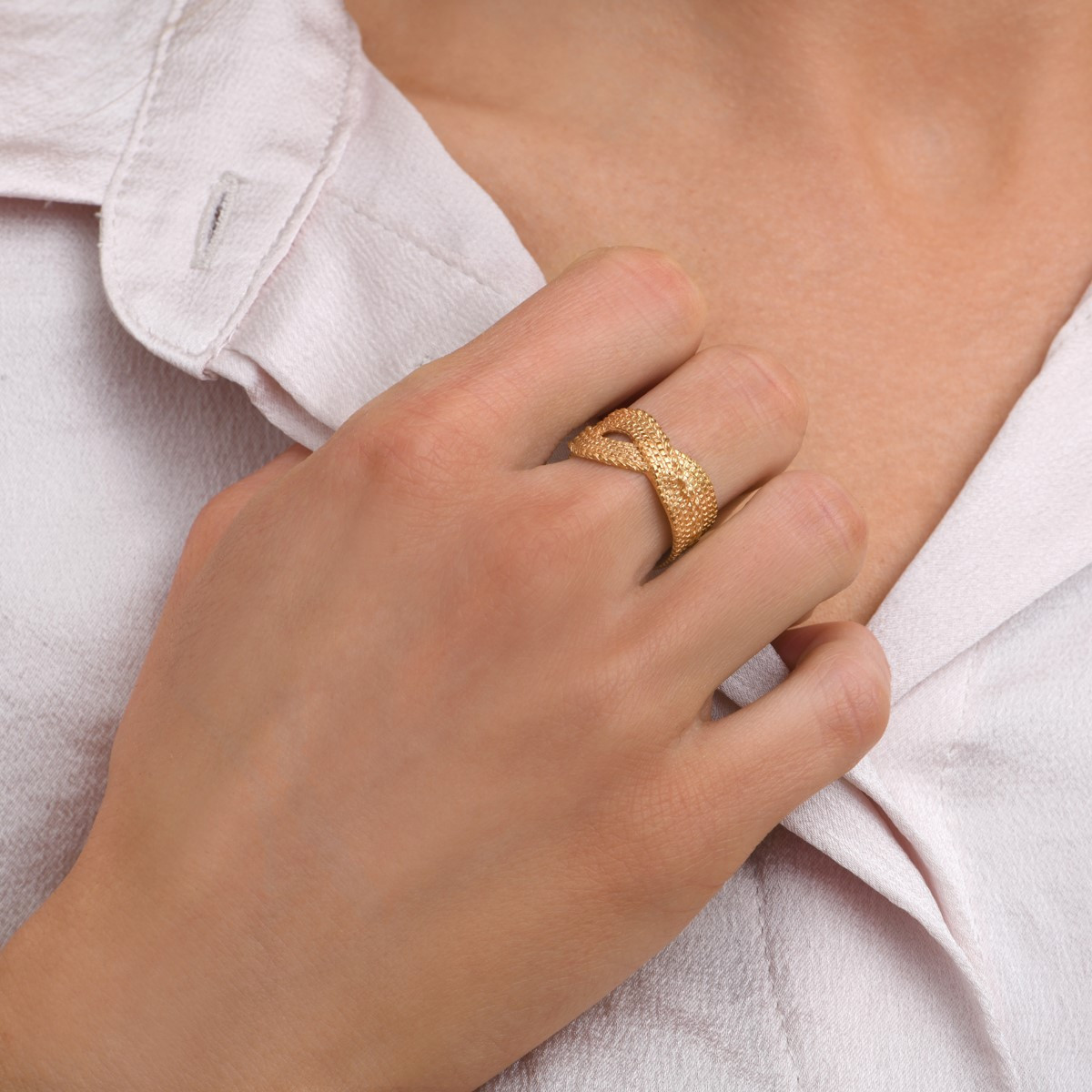 Adjustable ring in gold-plated metal SATELLITE PARIS No Color