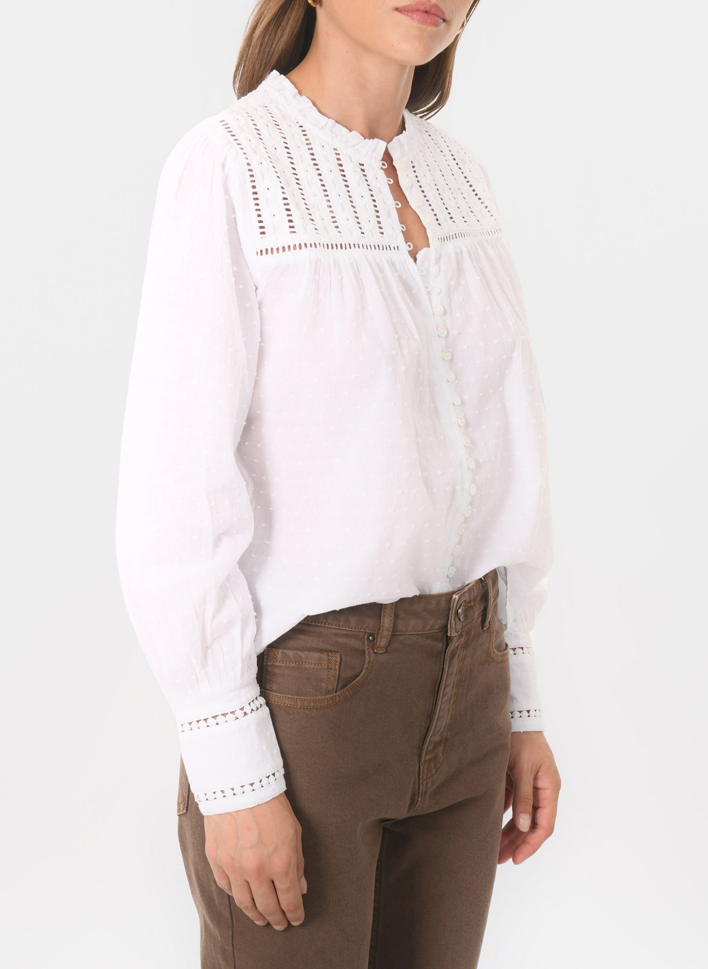 Rechte katoenen blouse KOOKAI Wit