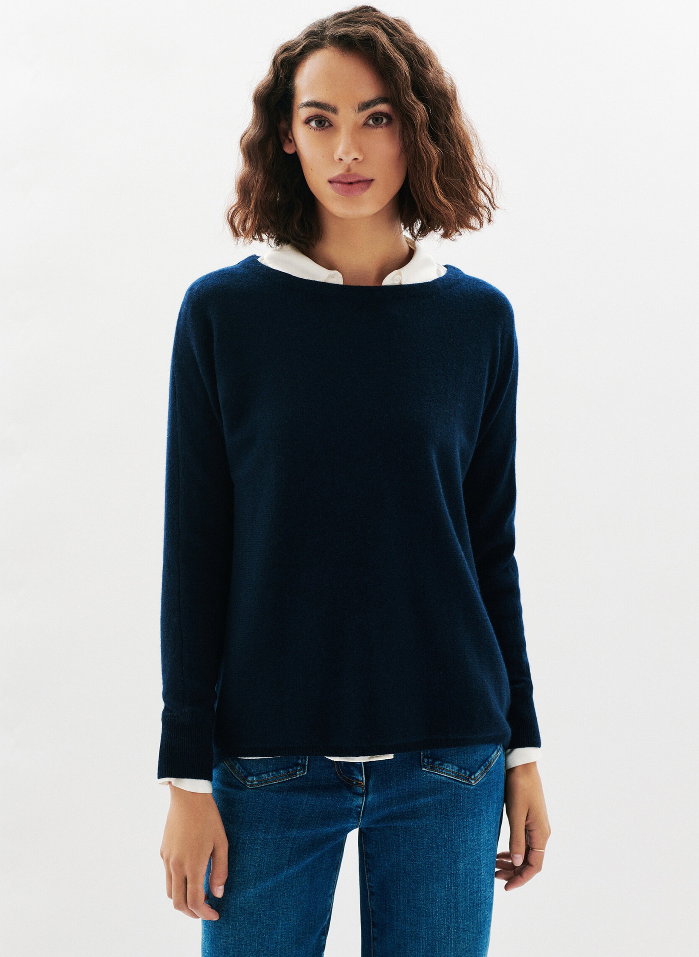 Cashmere round-neck sweater CAROLL Blue