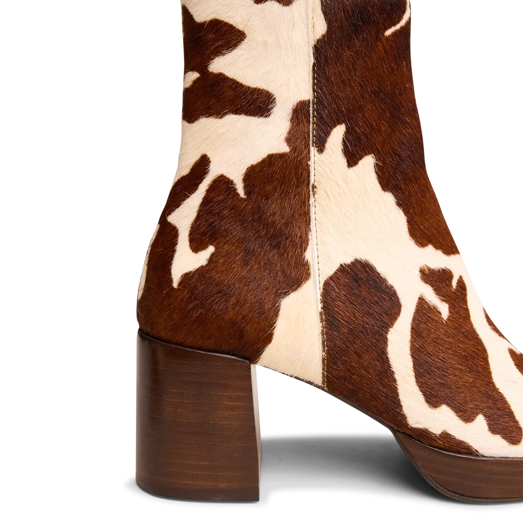 Enkellaarsjes met hak van ponyhuid JONAK Bruin