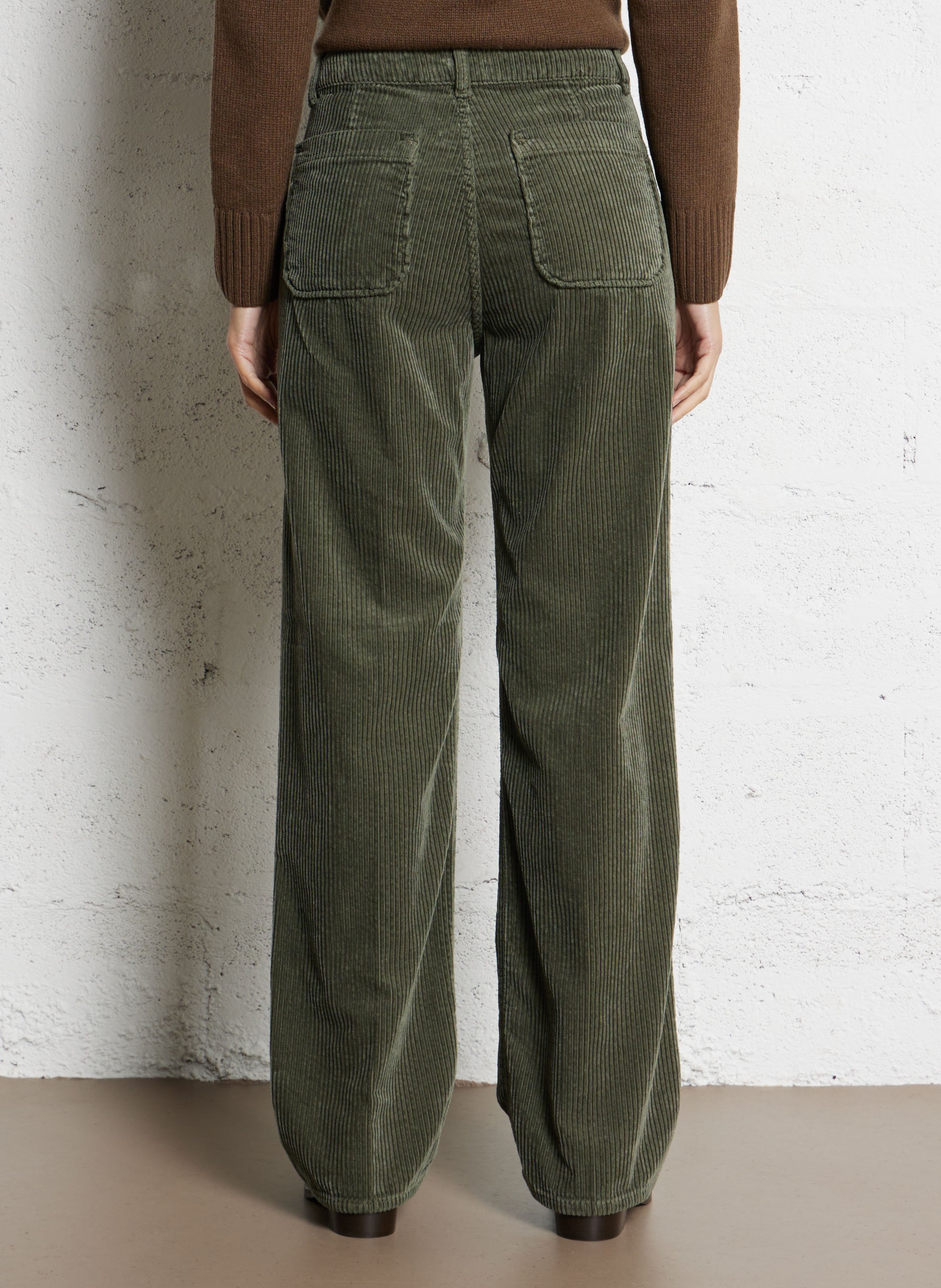 Flared broek van corduroy ACQUAVERDE Kaki