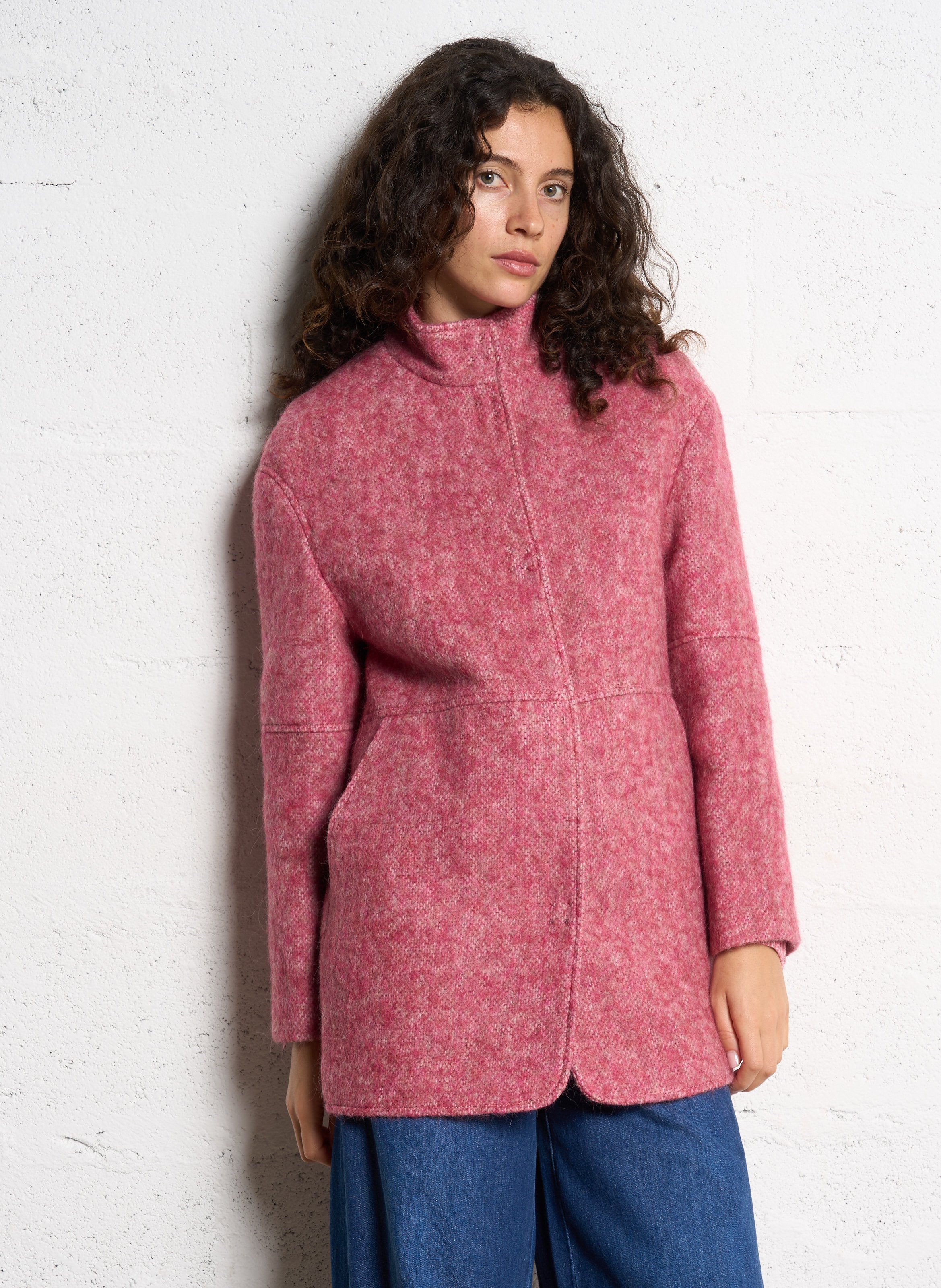 Solid straight coat with high collar MAISON 123