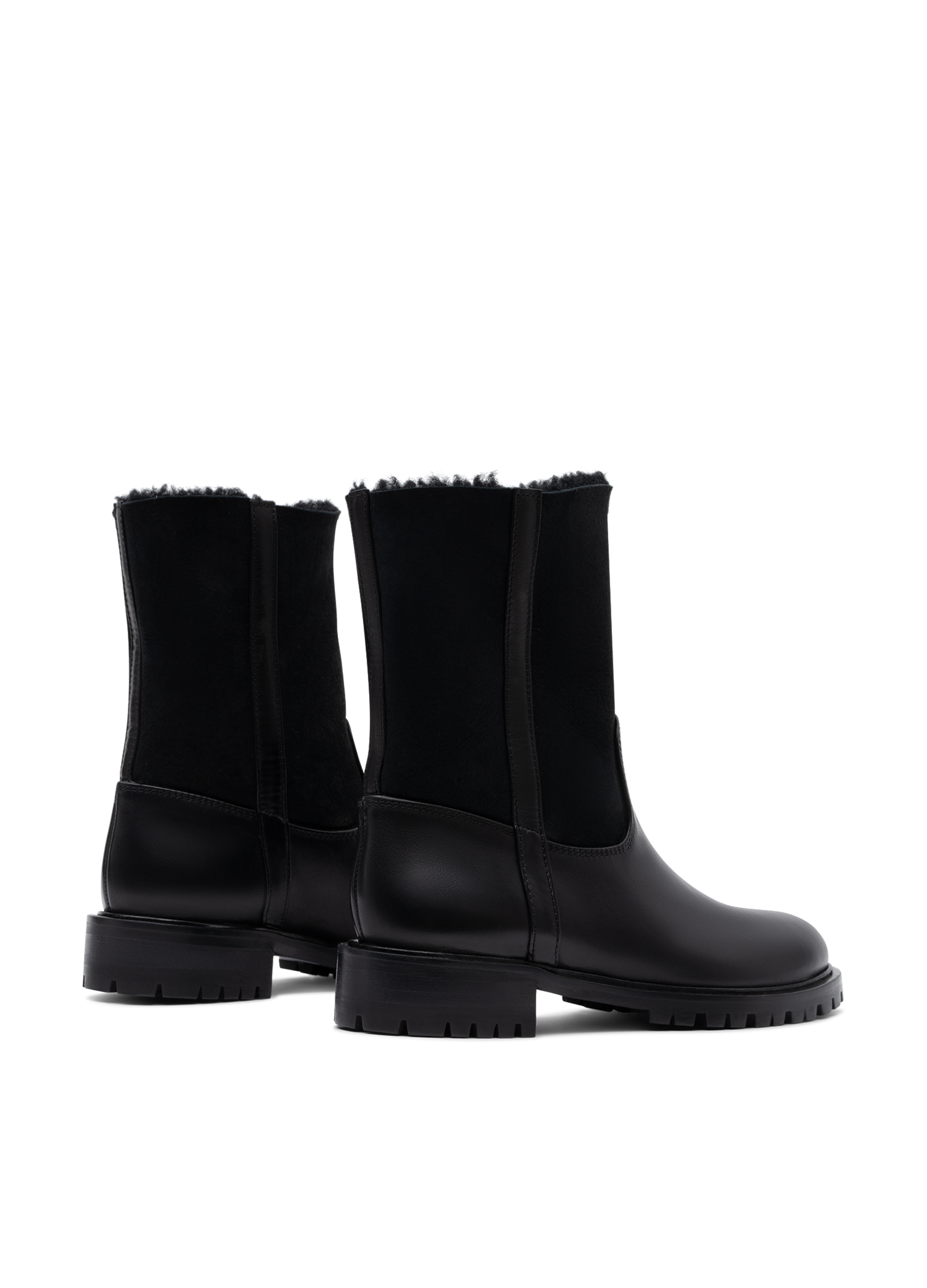 Black nappa leather lined ankle boots PARALLELE PARIS Black