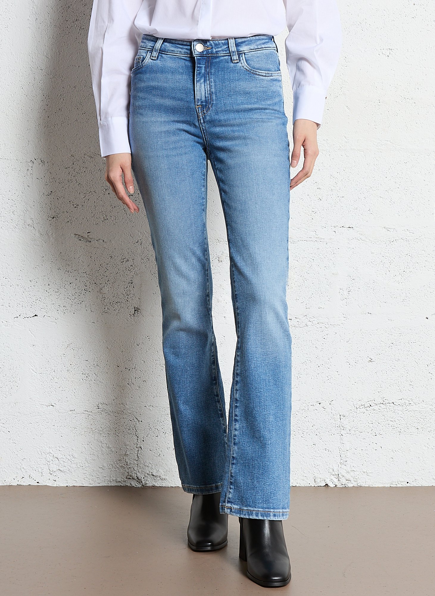 Bootcut jeans in washed stretch denim MAISON 123
