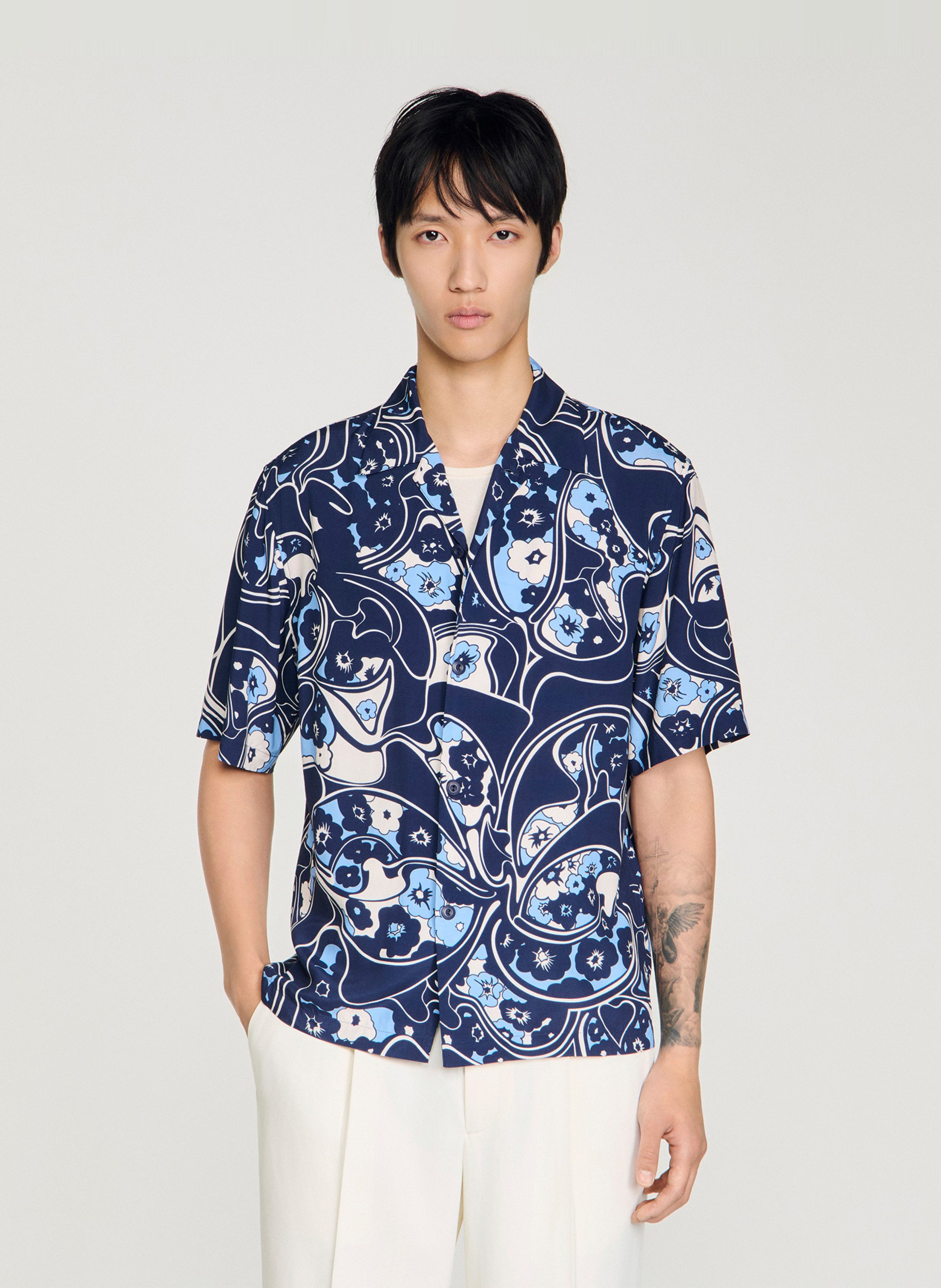 Overhemd met bloemenprint SANDRO