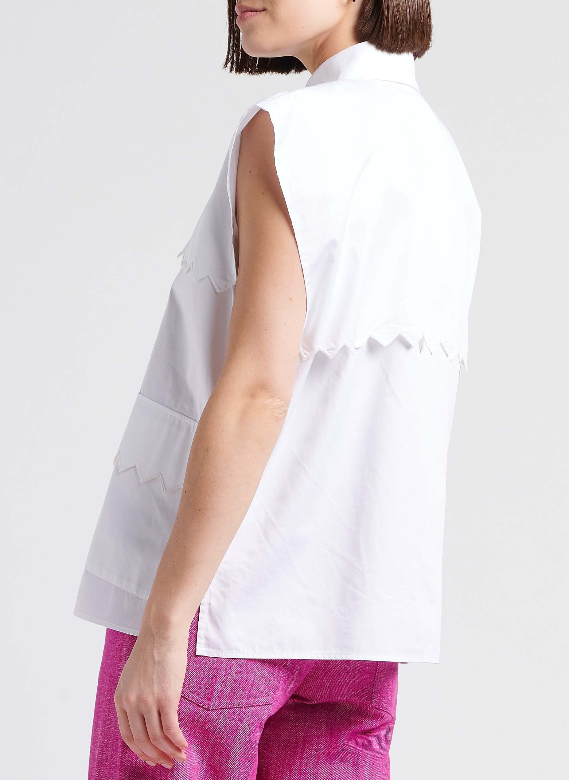 Relaxed cotton zigzag shirt COLLECTORS CLUB White