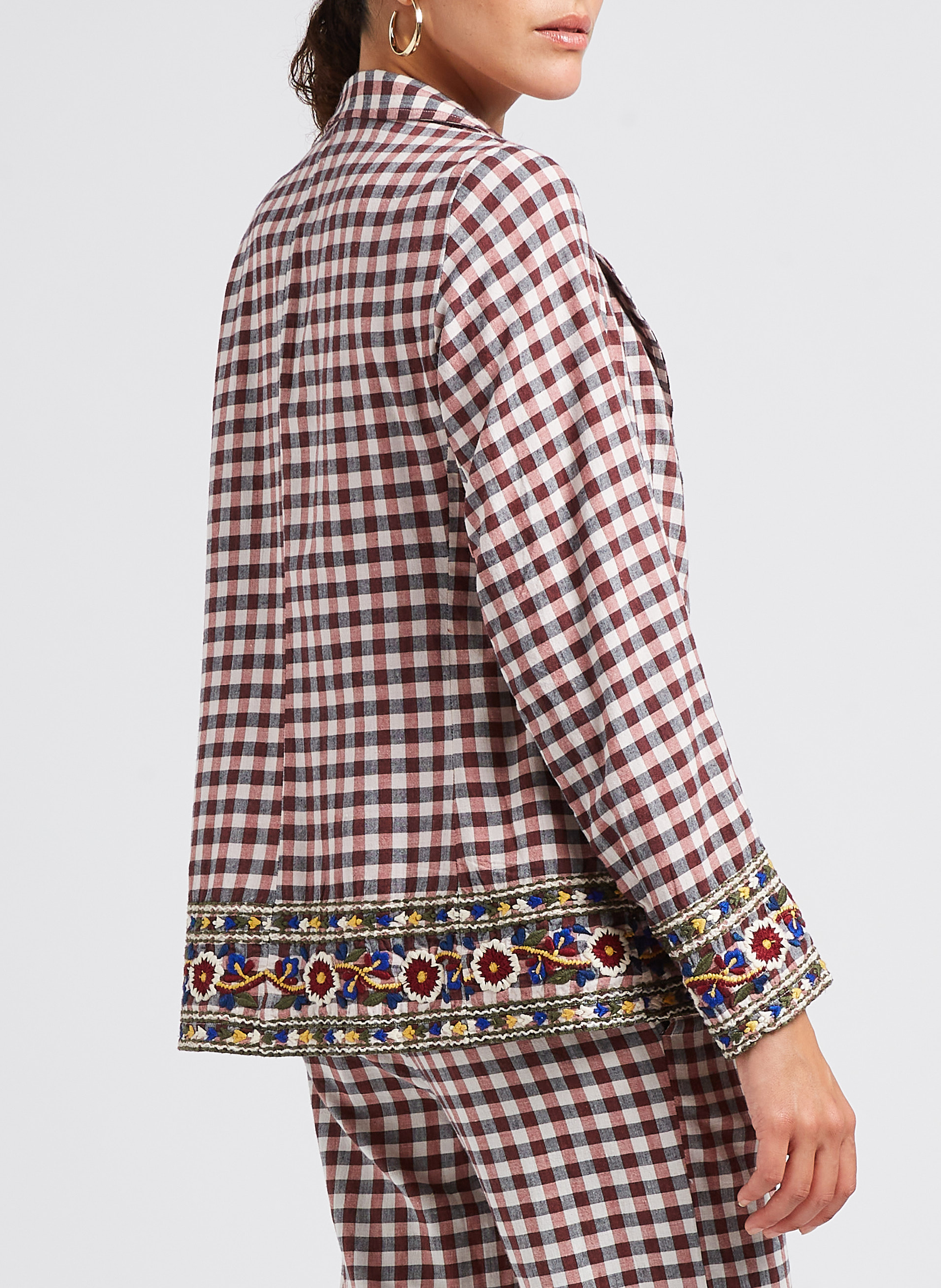 Karierter Baumwollblazer V DE VINSTER Braun