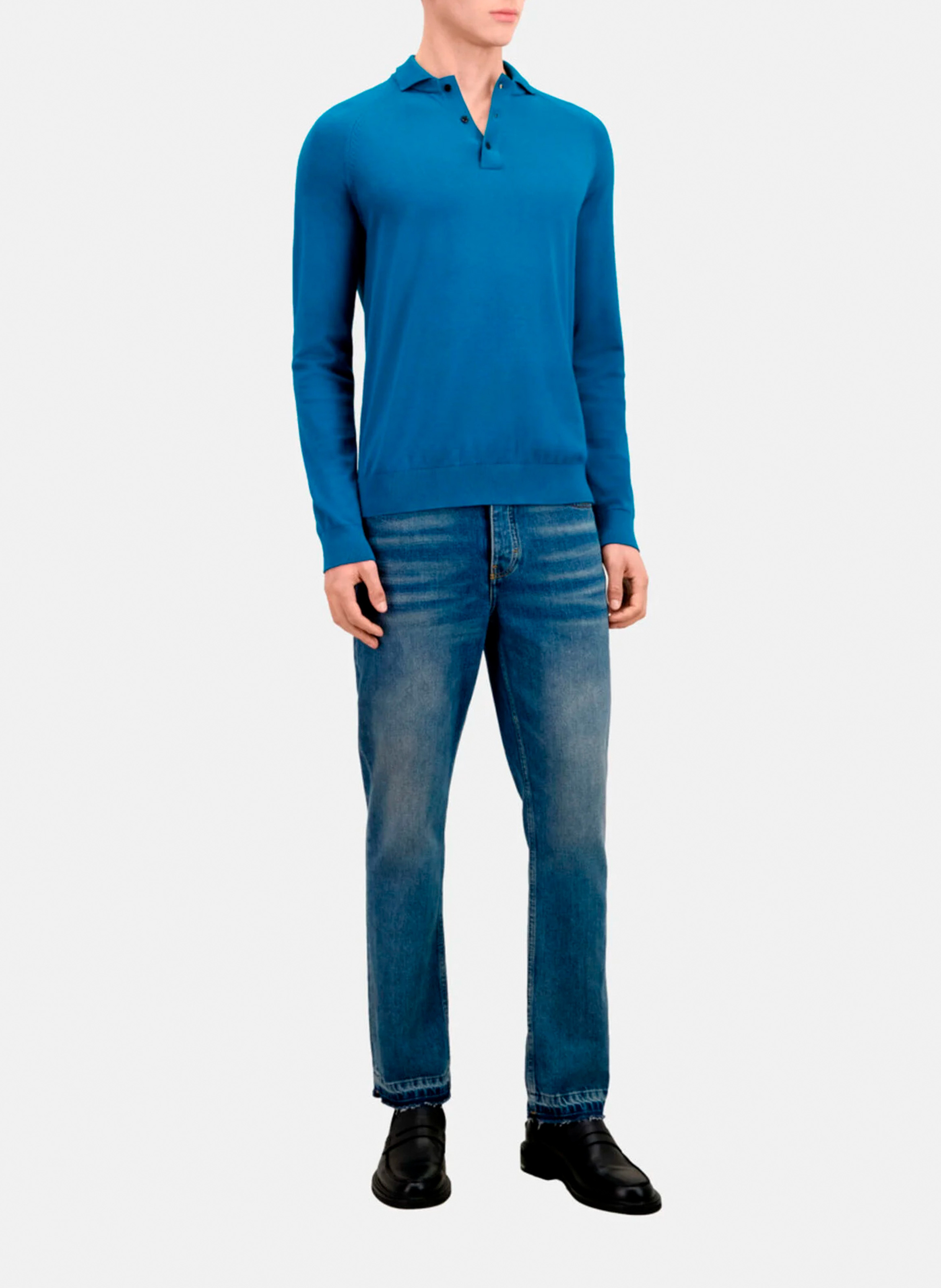Long-sleeved regular-fit polo shirt THE KOOPLES Blue