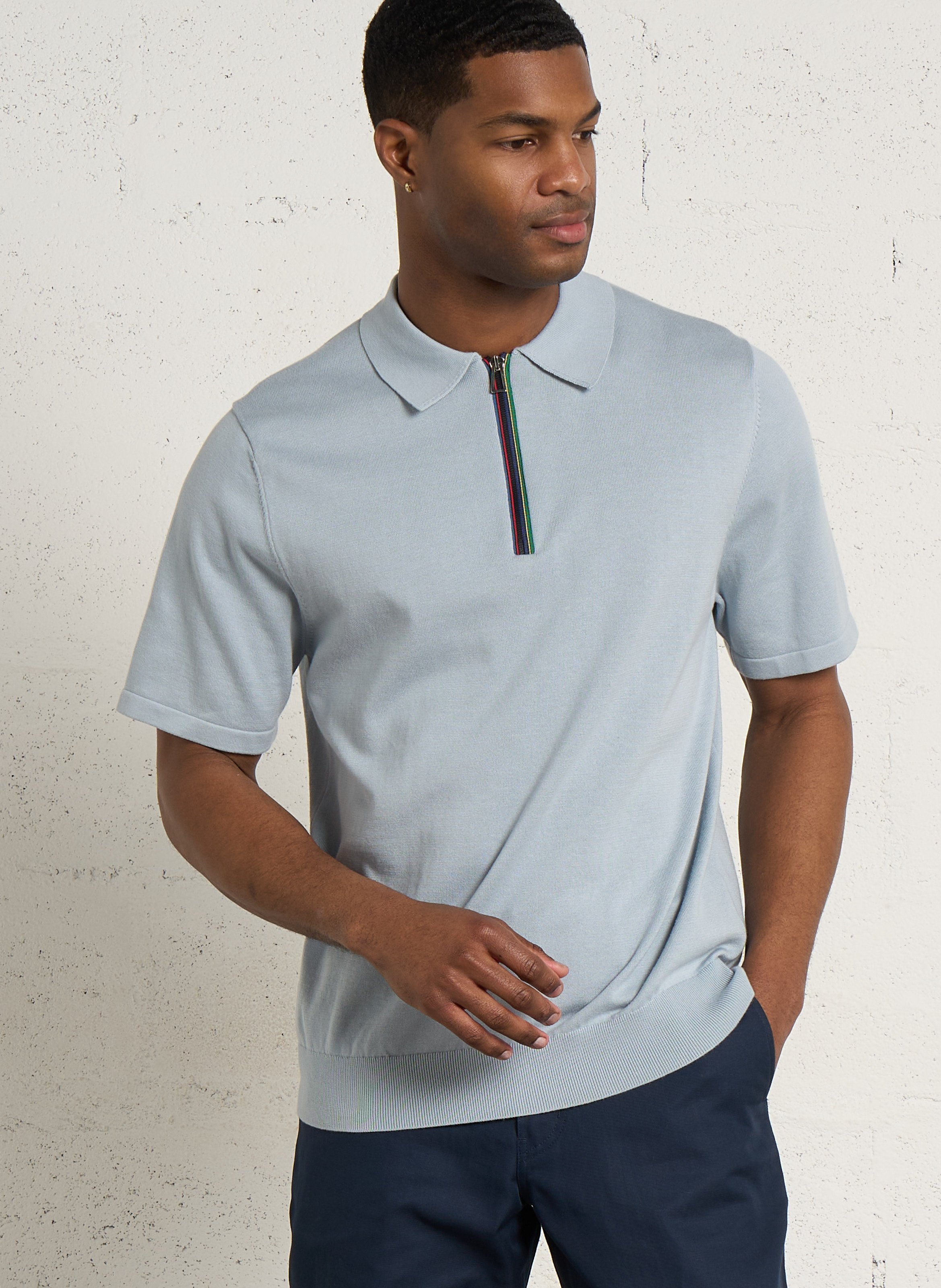 Gerade geschnittenes Poloshirt aus Bio-Baumwolle PAUL SMITH Blau