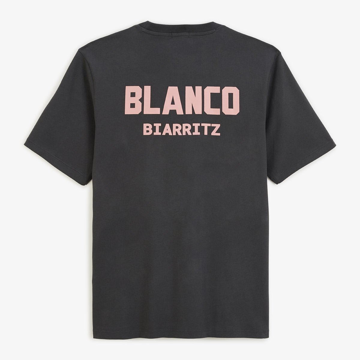 Round neck printed cotton t-shirt with Blanco Biarritz back SERGE BLANCO Grey