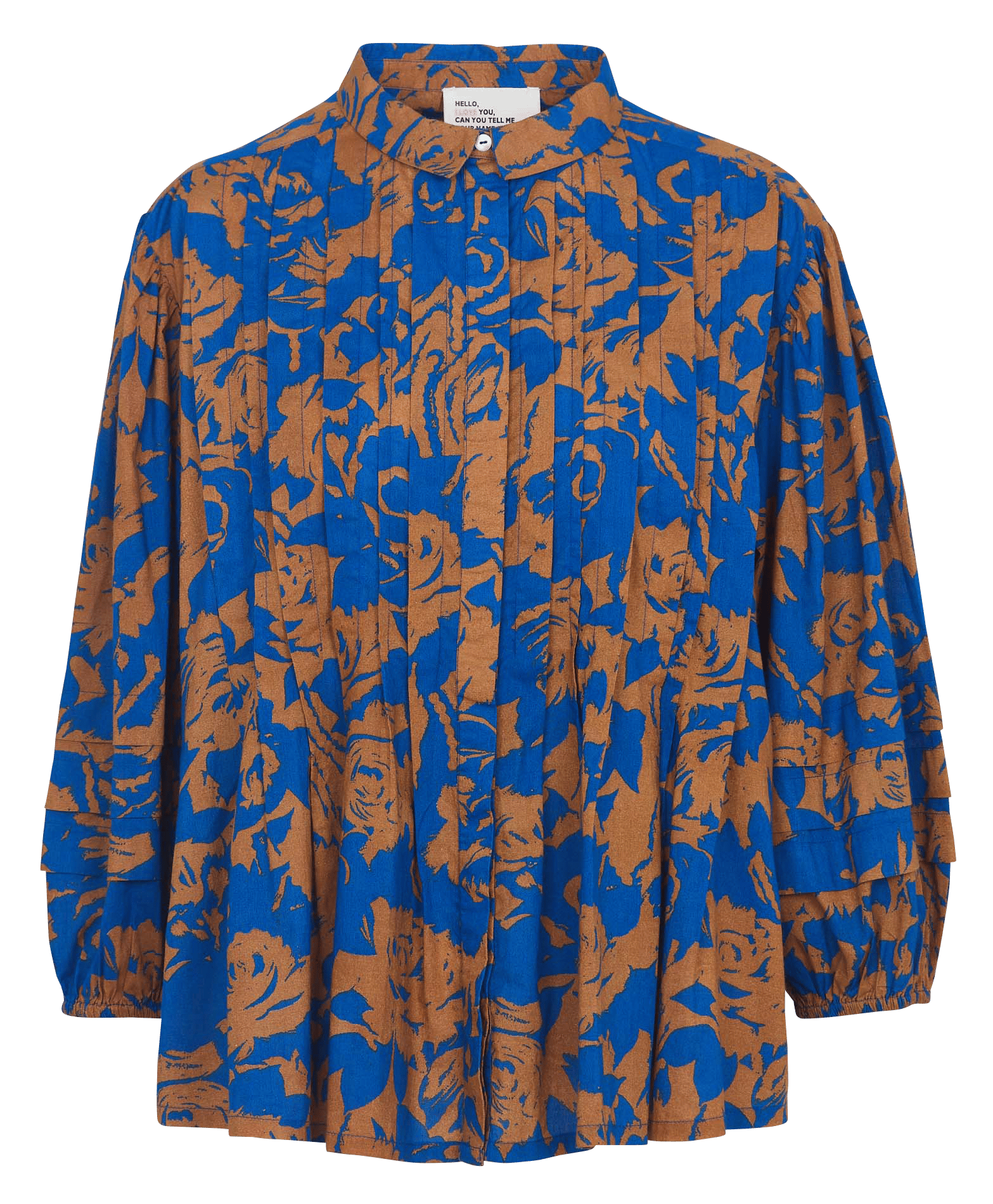 Loose-fit organic cotton shirt with classic collar LEON & HARPER Blue