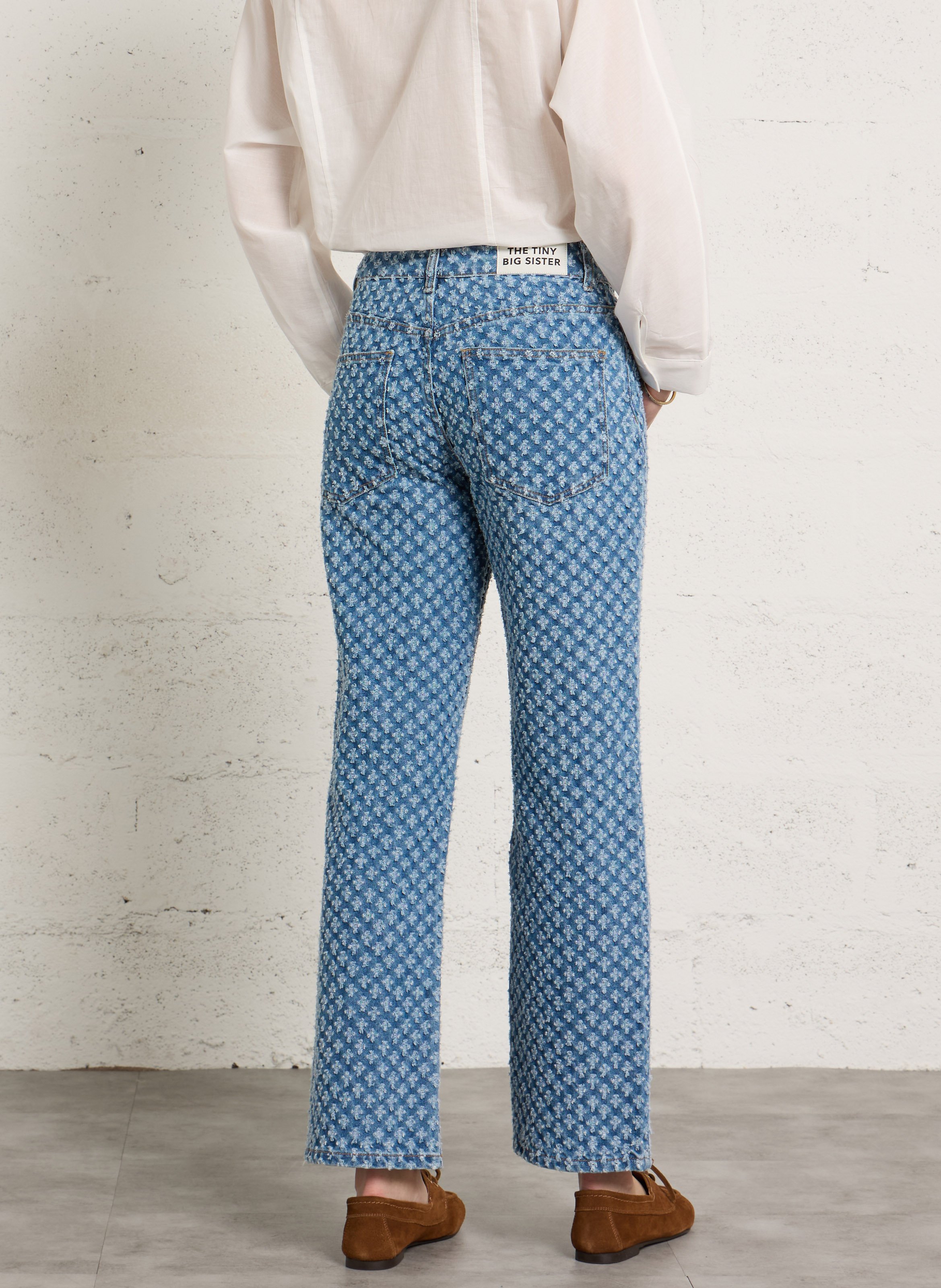 Cotton straight jeans THE TINY BIG SISTER Blue