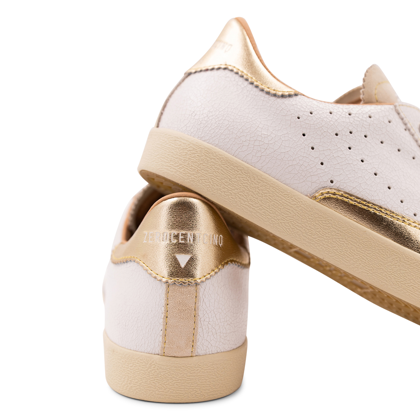 Baskets basses en cuir craquelé 0'105 Blanc