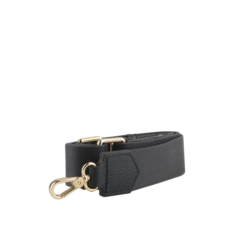 Cotton shoulder strap trimmed with leather POURCHET