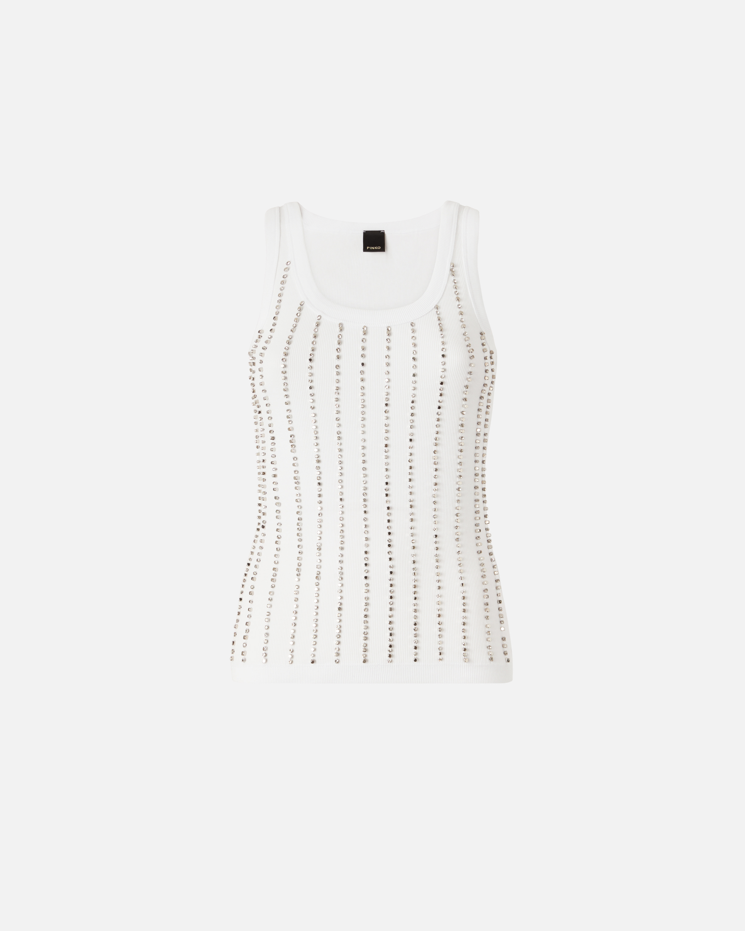 Jeweled tank top PINKO White