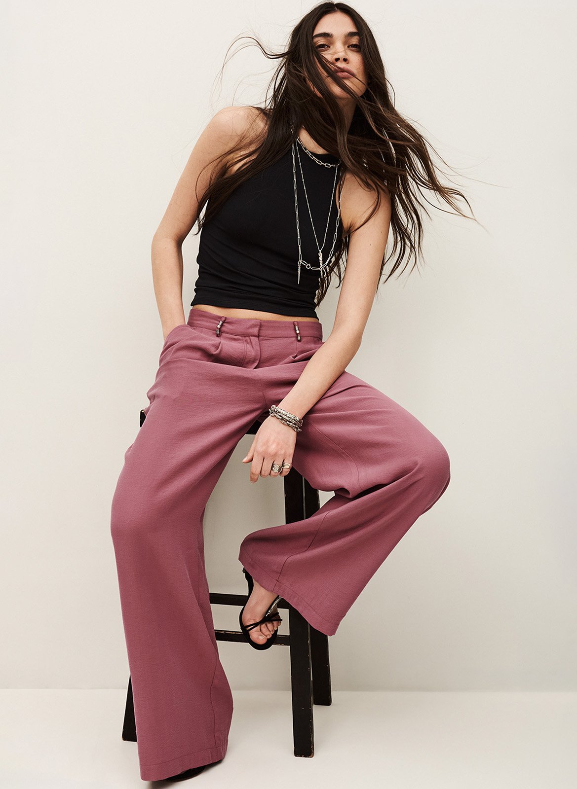 Pantalon large BA&SH Rose