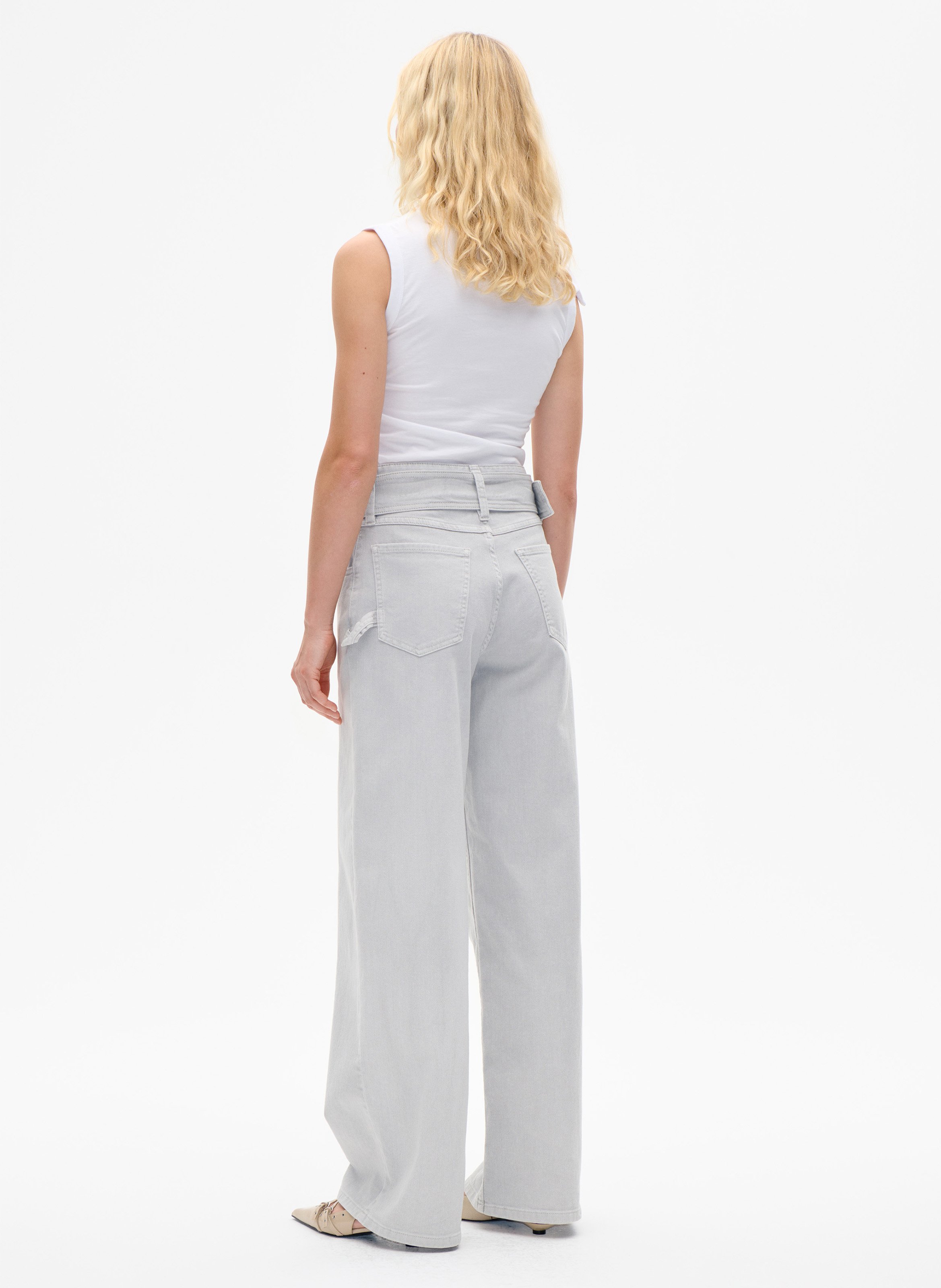 Wide-leg plain belt jeans BAUM UND PFERDGARTEN Grey