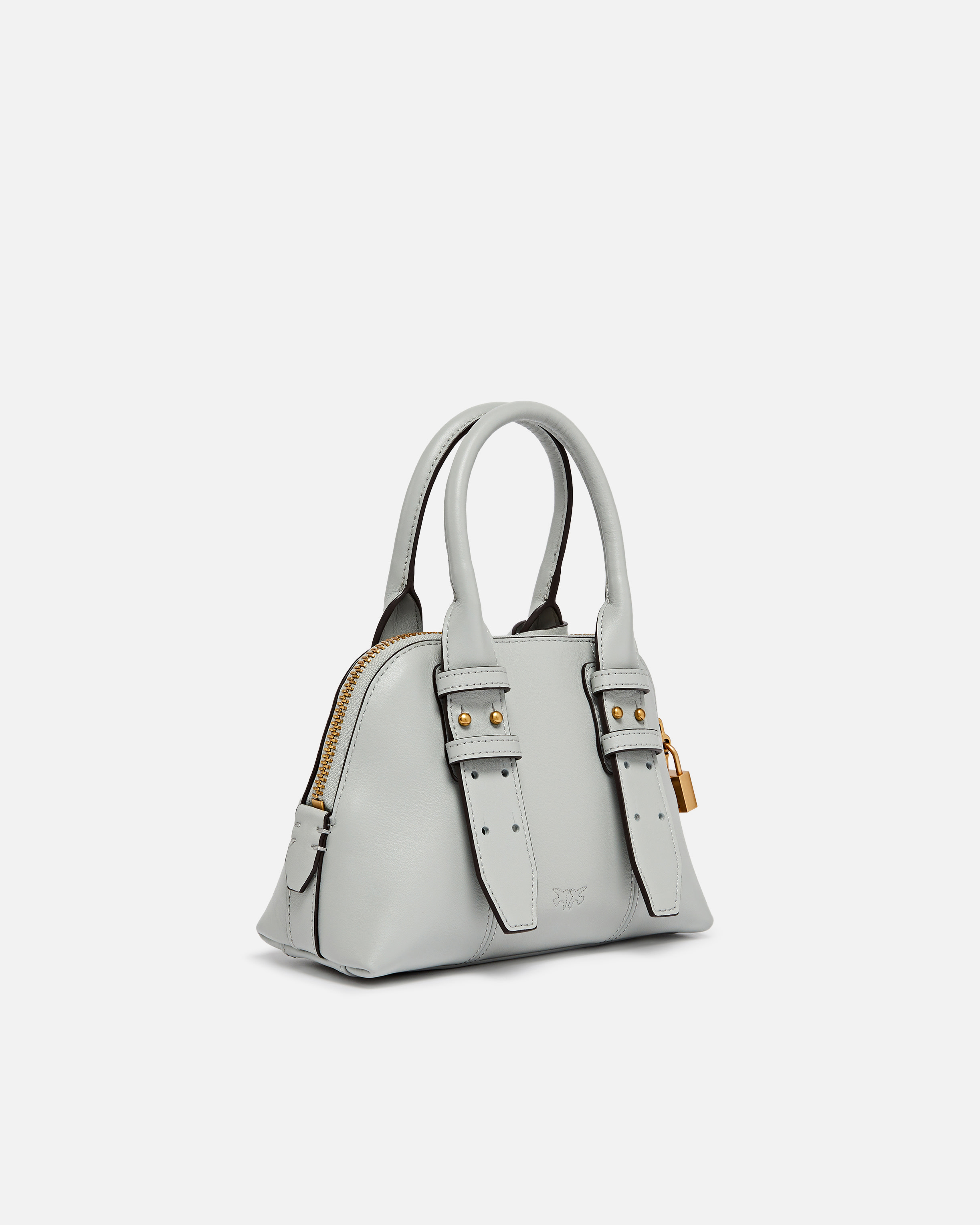 Mini escape leather bowling bag PINKO Grey