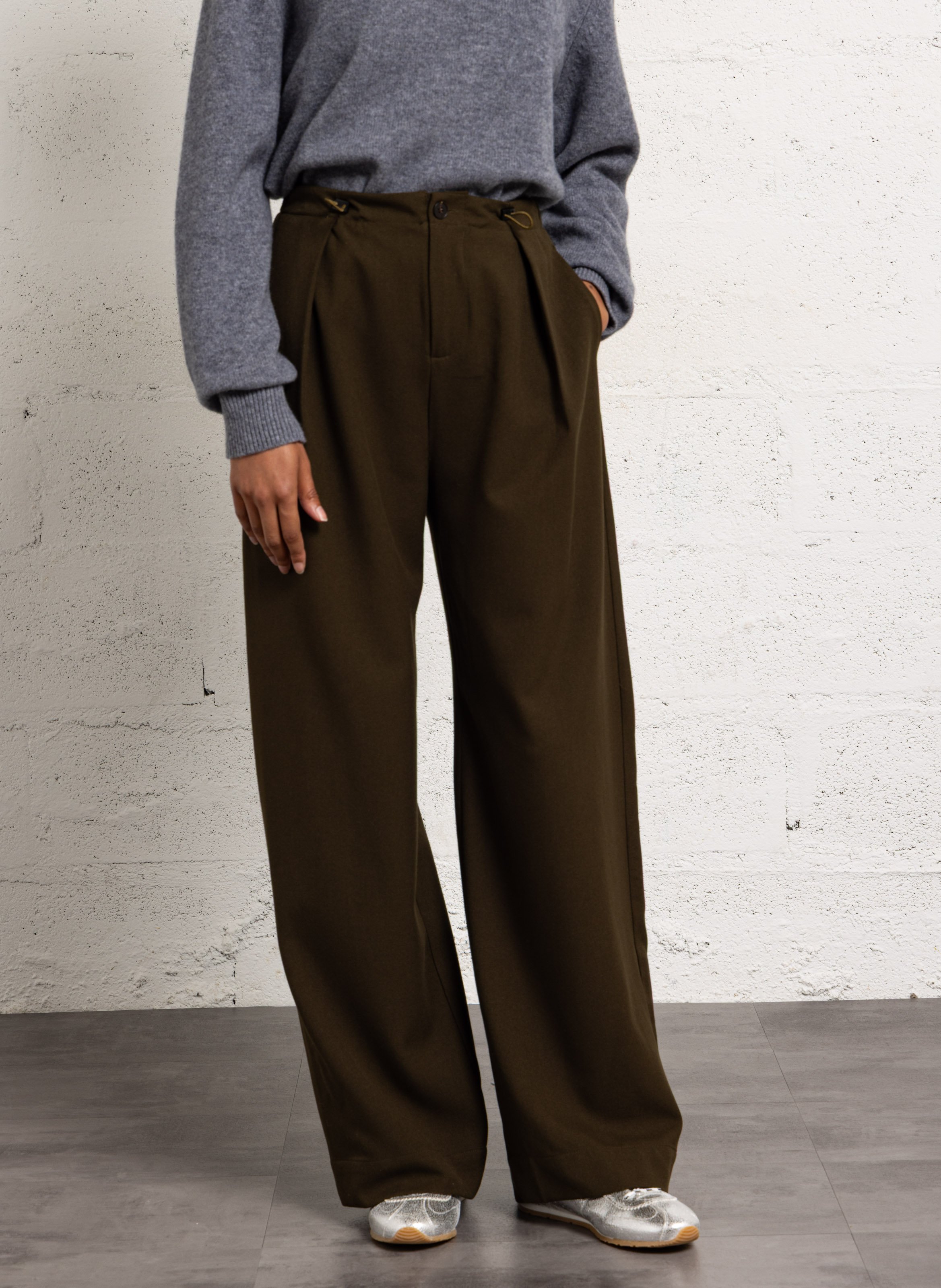 Wide trousers SUNCOO Khaki