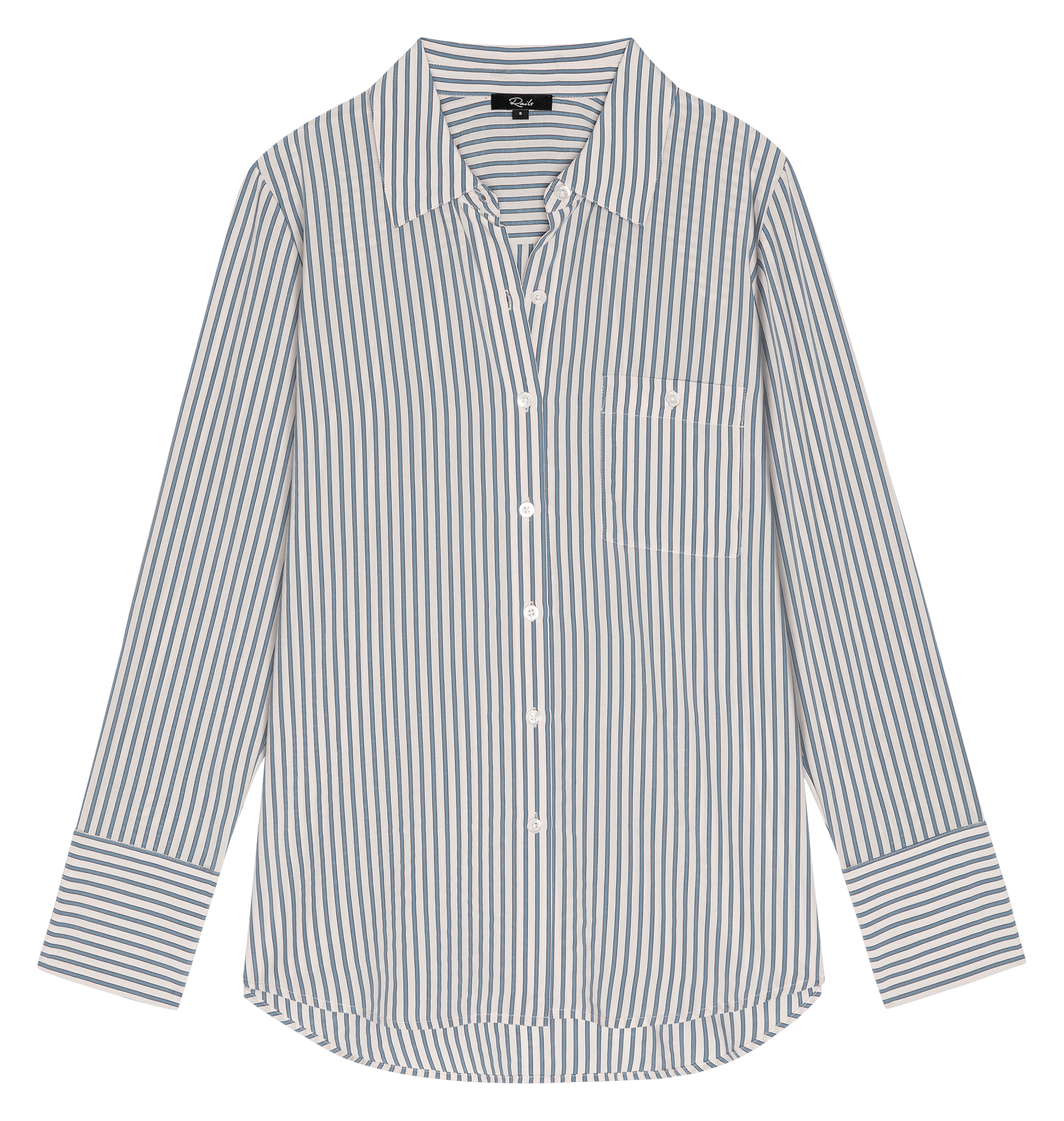 Chemise droite à rayures RAILS Bleu
