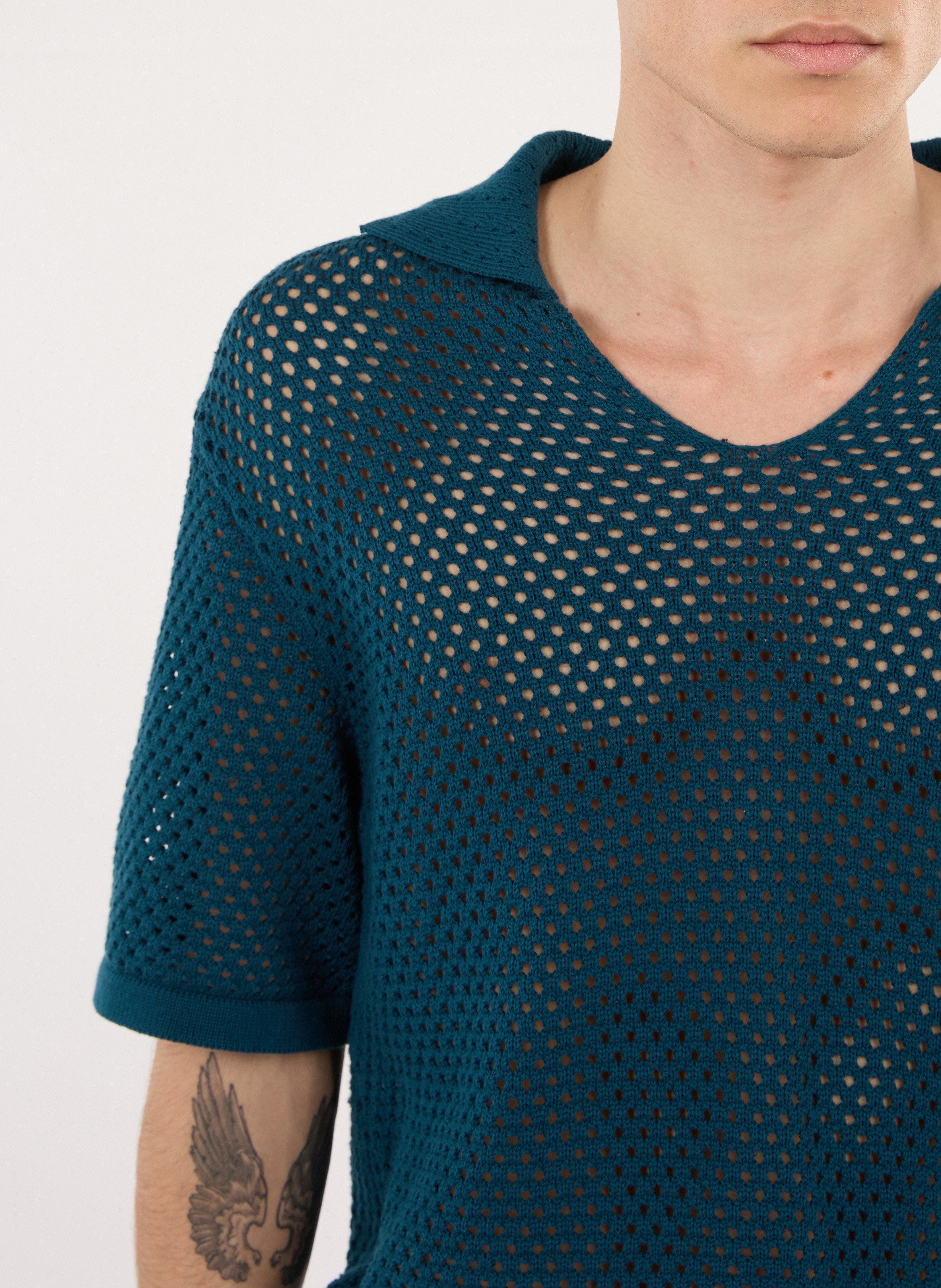 Gerade geschnittenes Poloshirt aus Baumwolle SAISON 1865 Blau