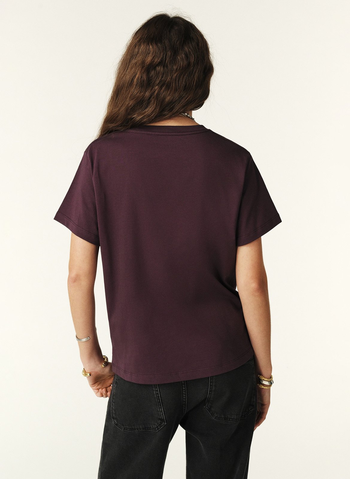 Tee-shirt col rond en coton BA&SH Prune