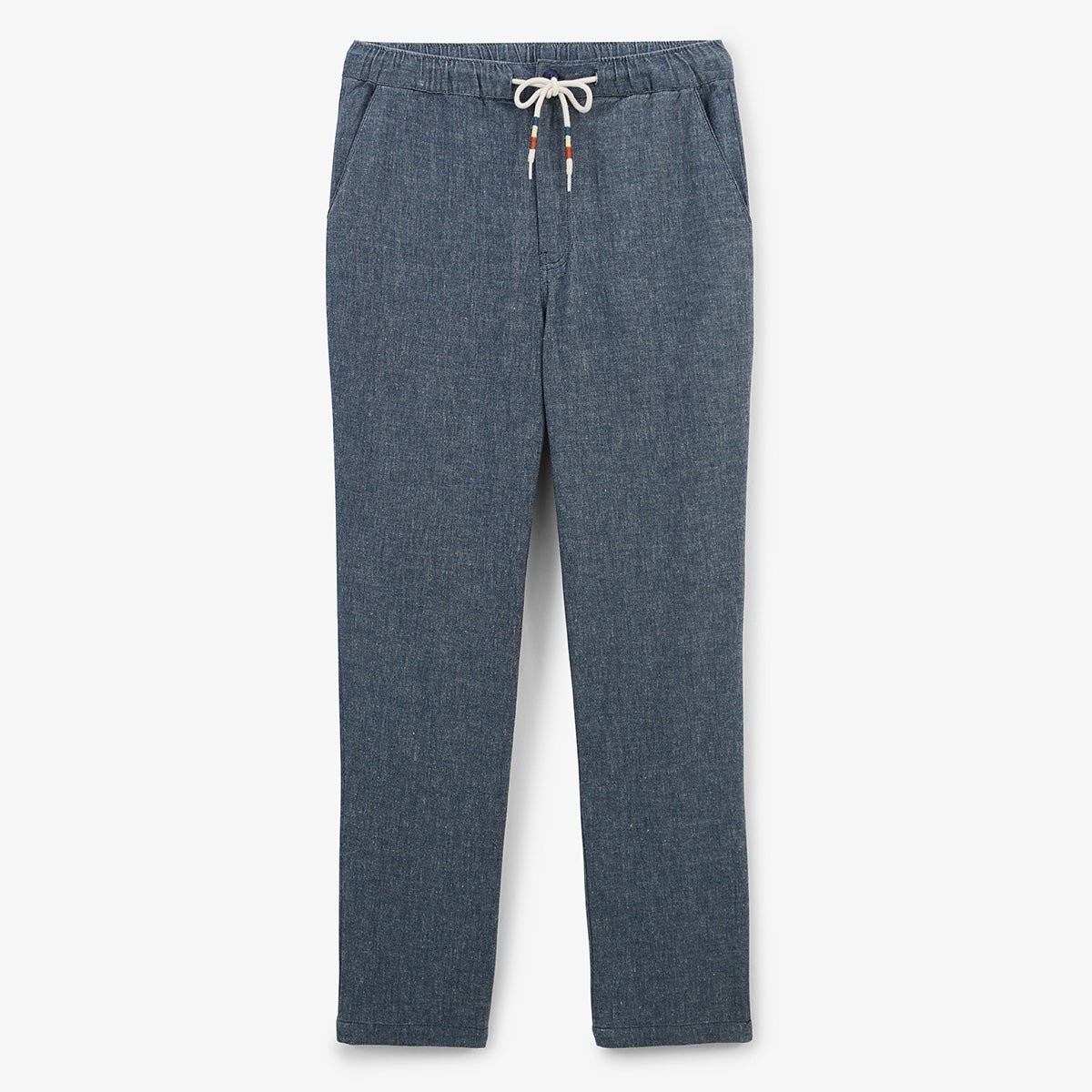 Pantalon en coton et lin taille élastiquée SERGE BLANCO Bleu