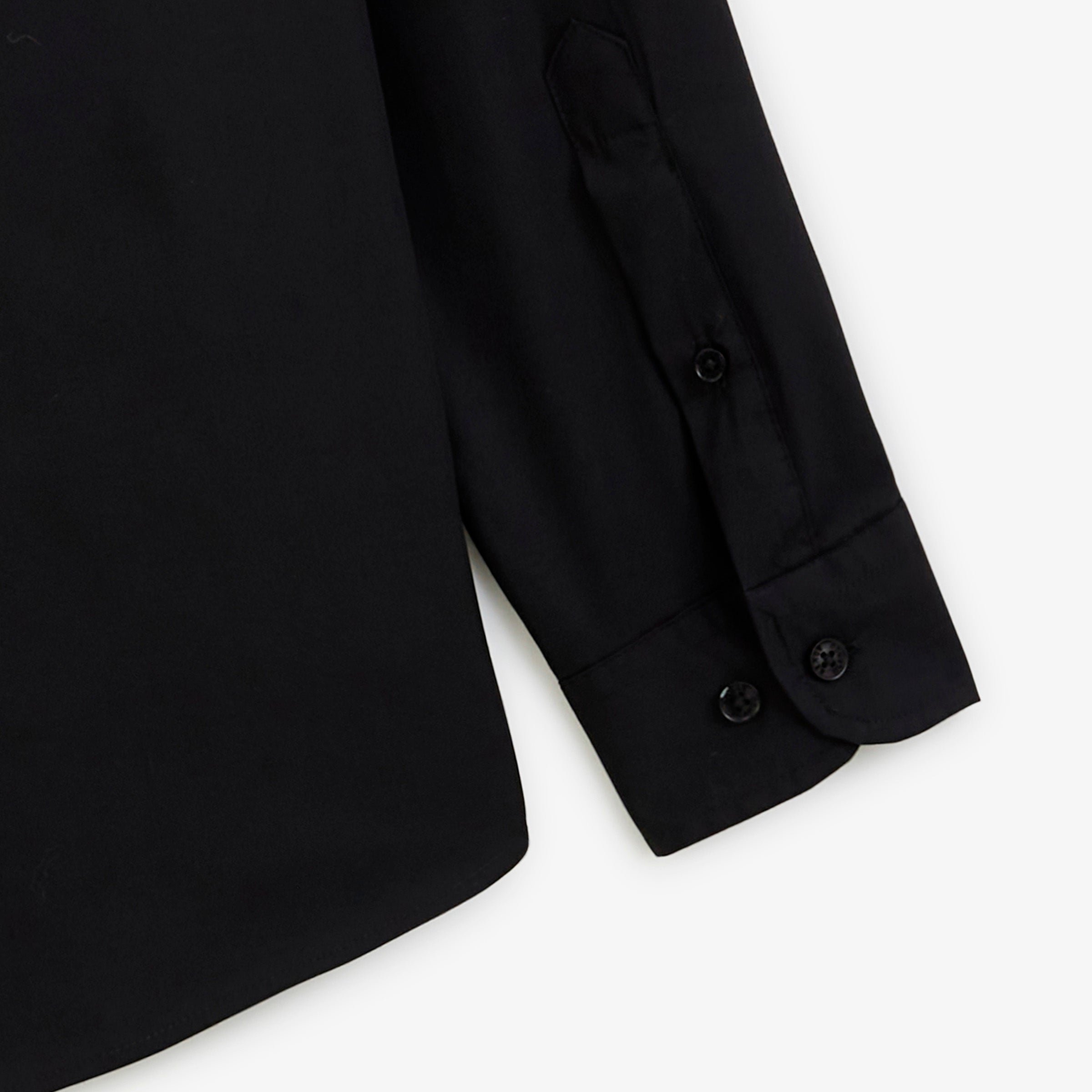 Black solid long-sleeve stretch shirt SERGE BLANCO Black