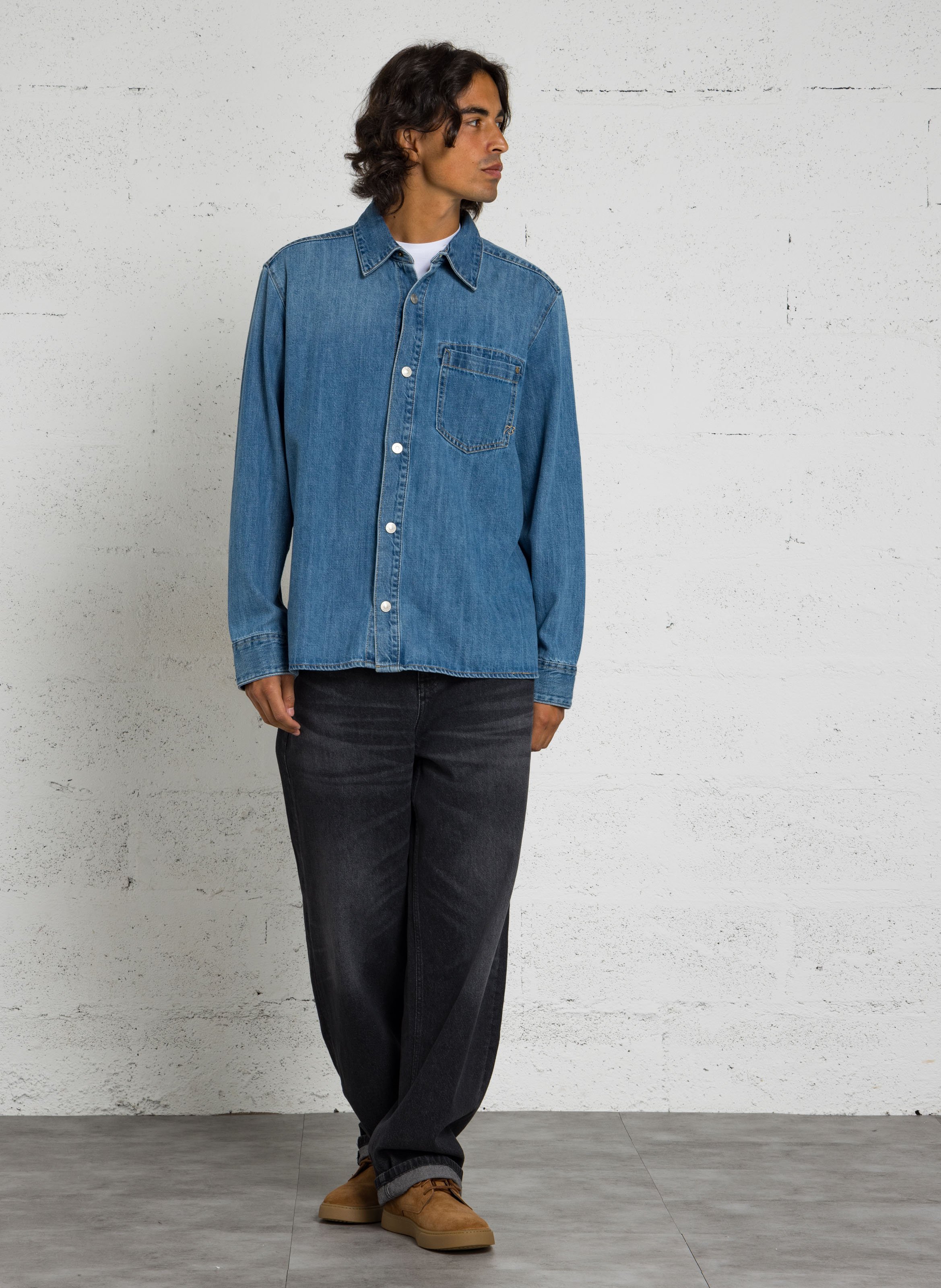 Recht, katoenen overshirt PEPE JEANS Blauw