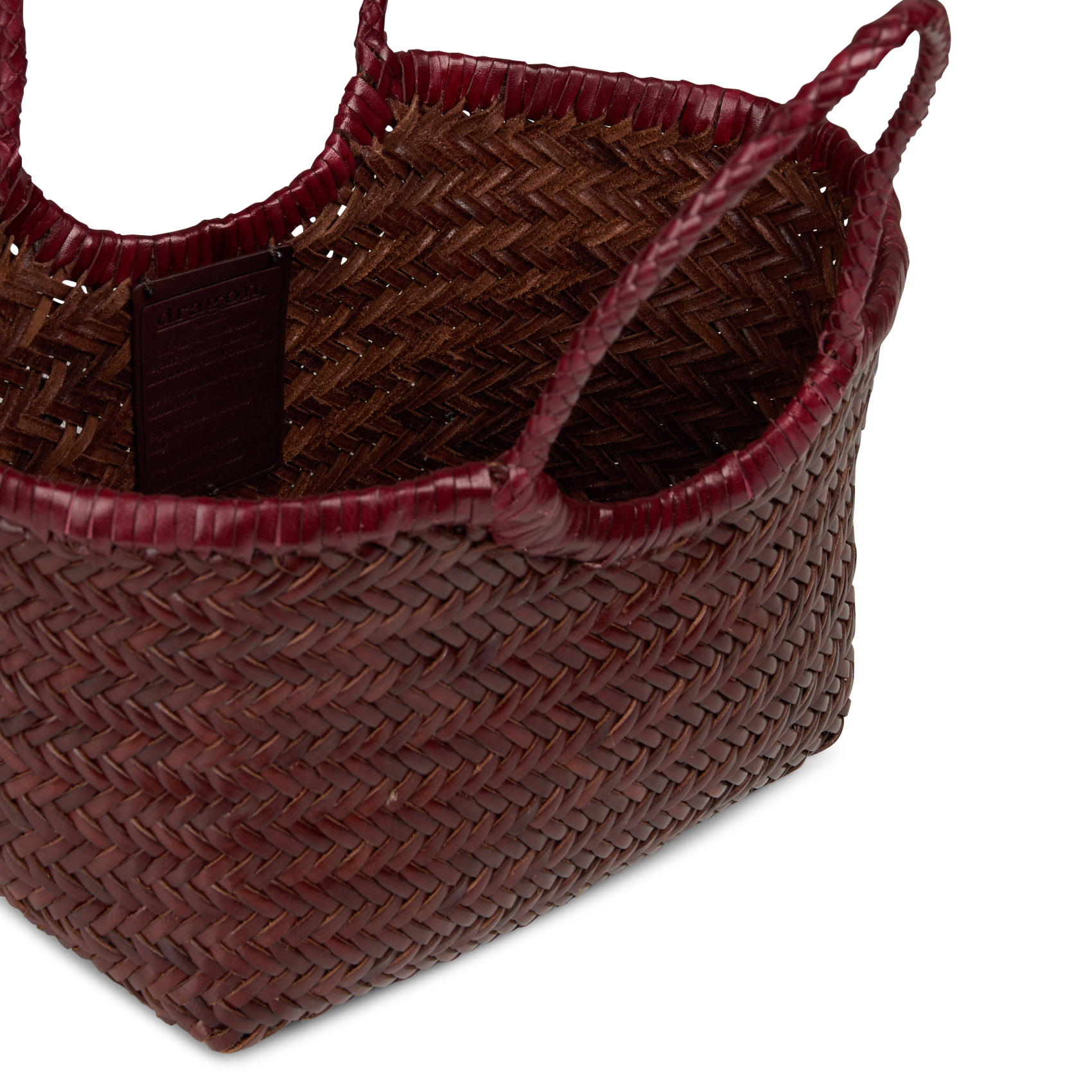 Woven leather handbag DRAGON DIFFUSION Red