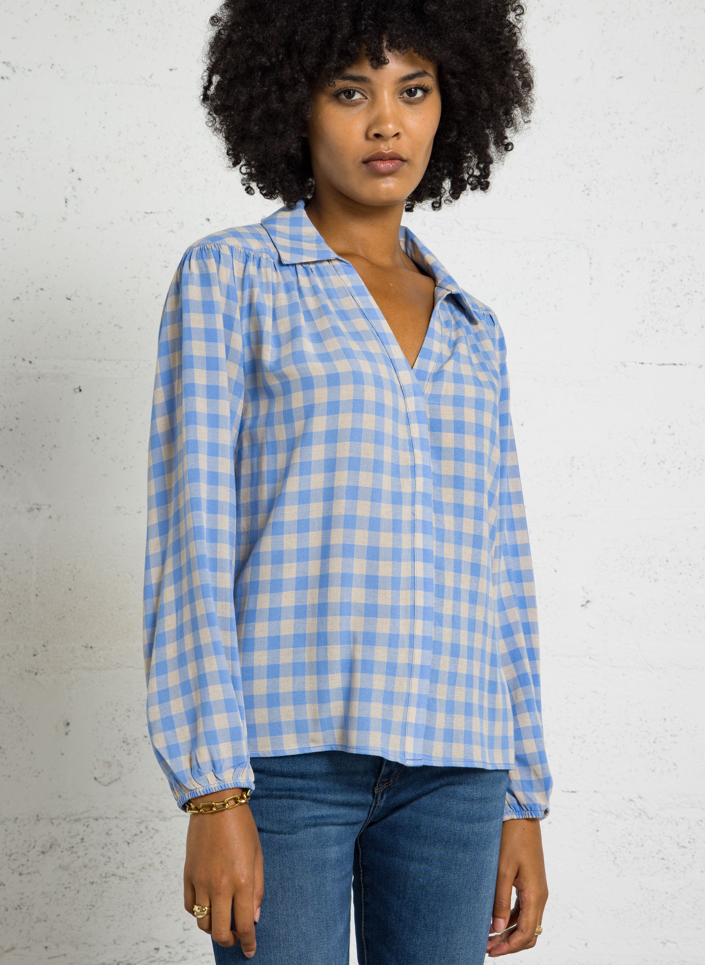 Blouse met klassieke kraag MAISON 123 Wit
