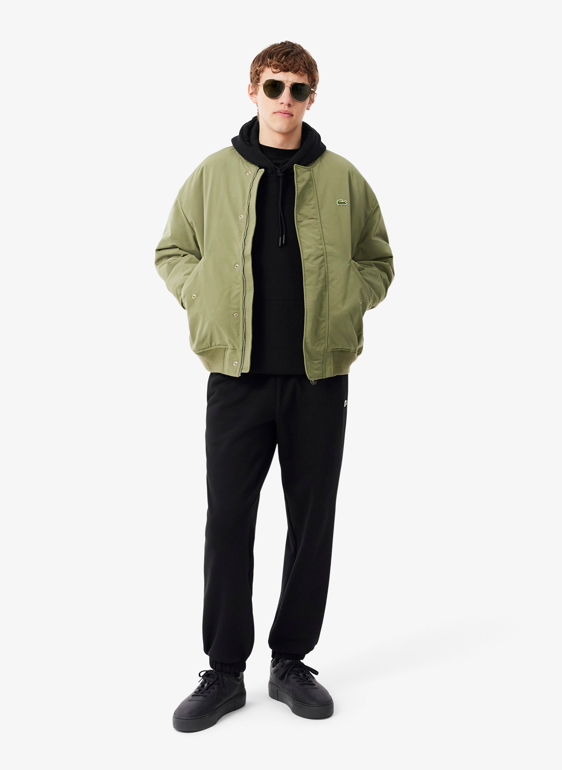 Cotton-blend hoodie LACOSTE Black