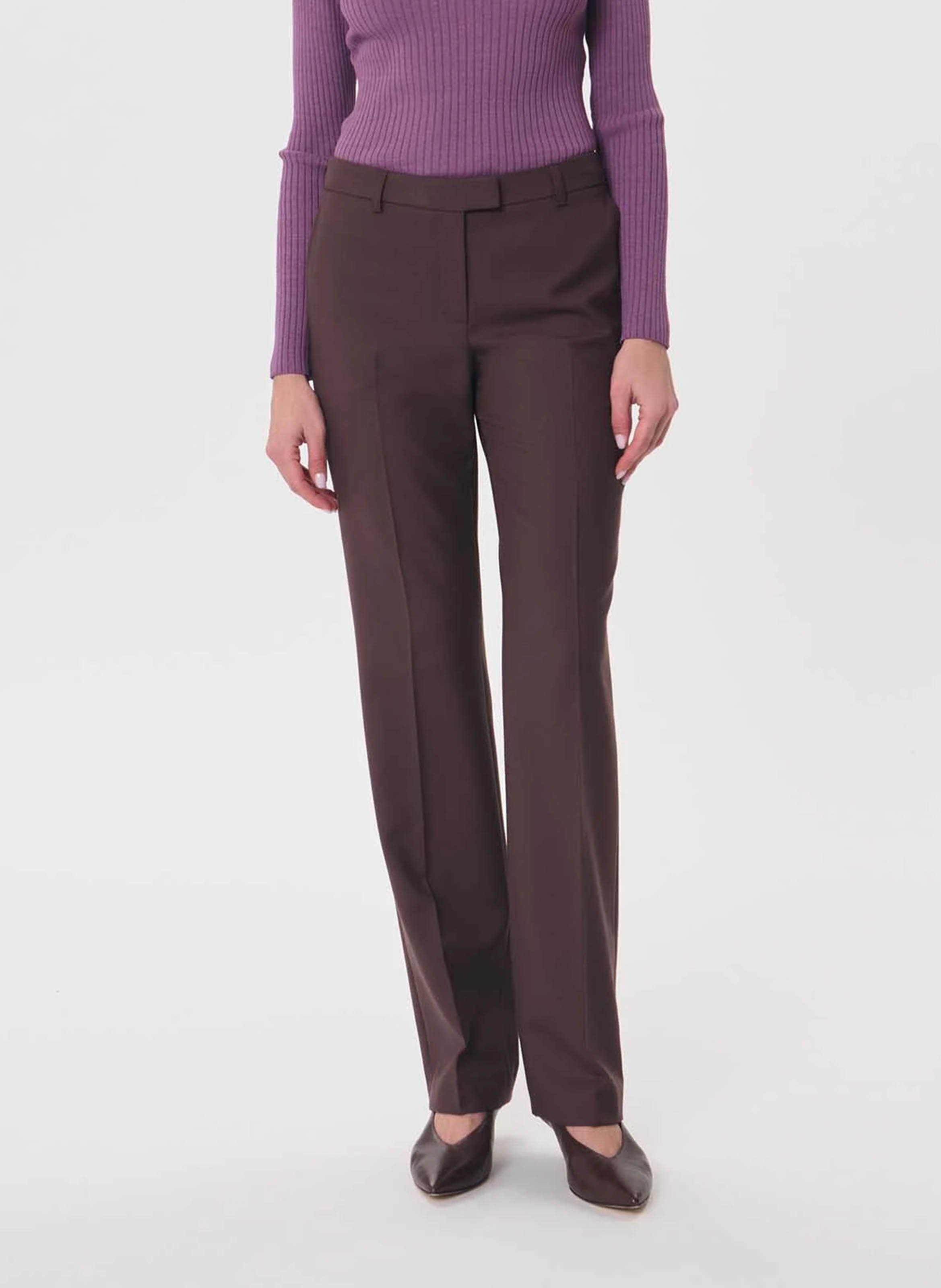 Effen broek met halfhoge taille TARA JARMON