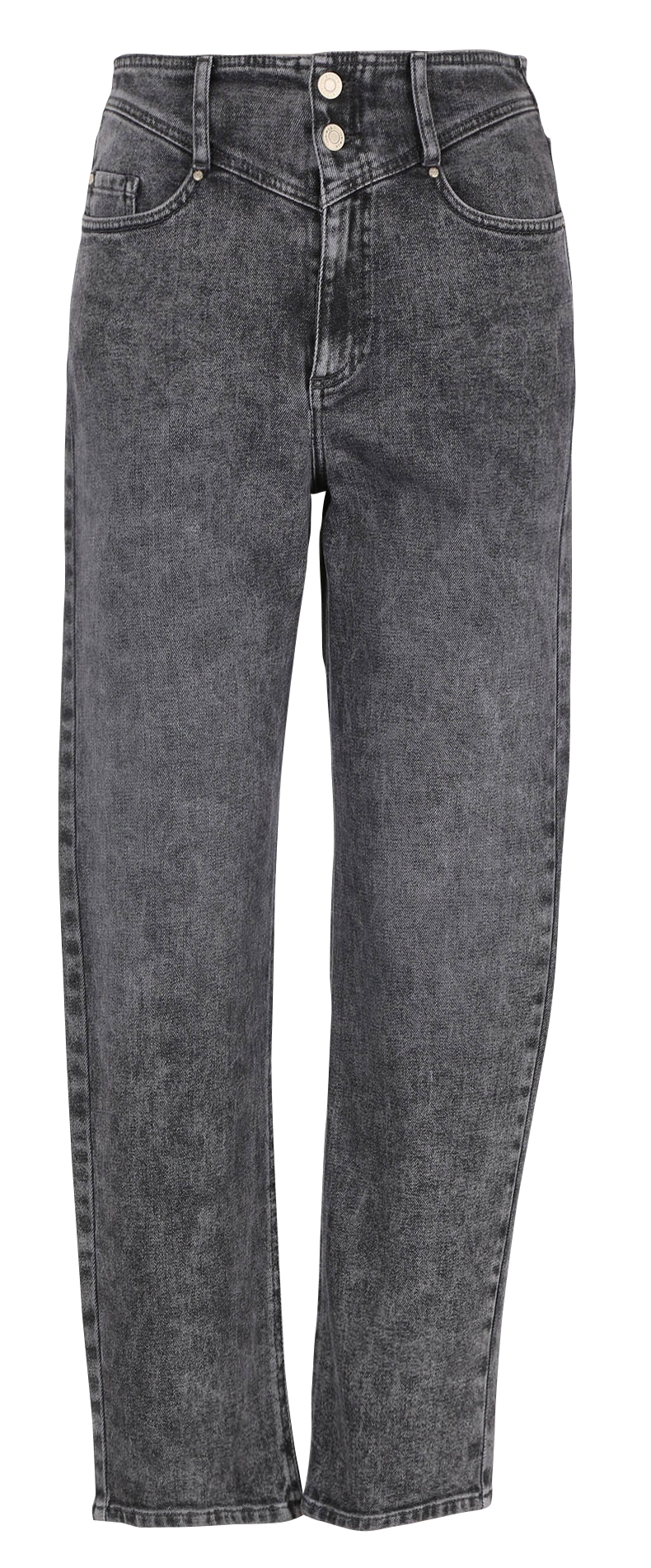 Straight-leg faded cotton jeans IKKS Grey