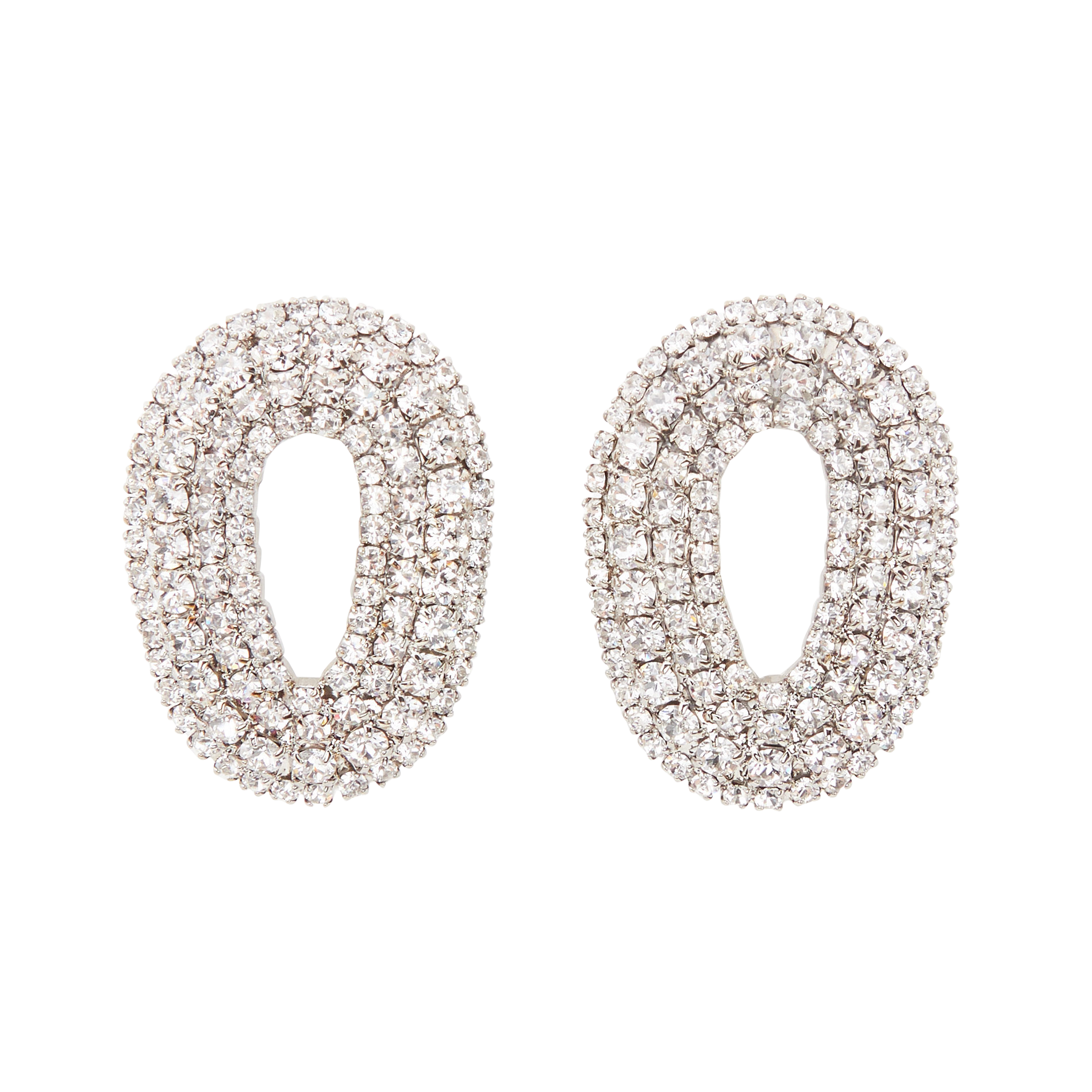 Boucles d'oreilles ovales à clips HELENE ZUBELDIA Blanc