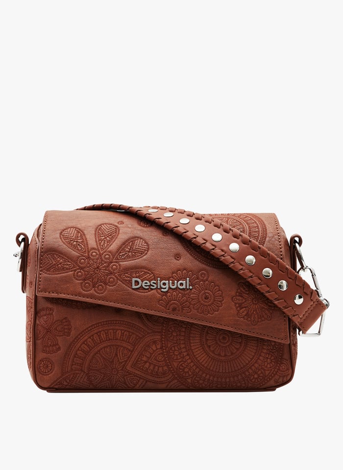 Sac desigual top marron et beige