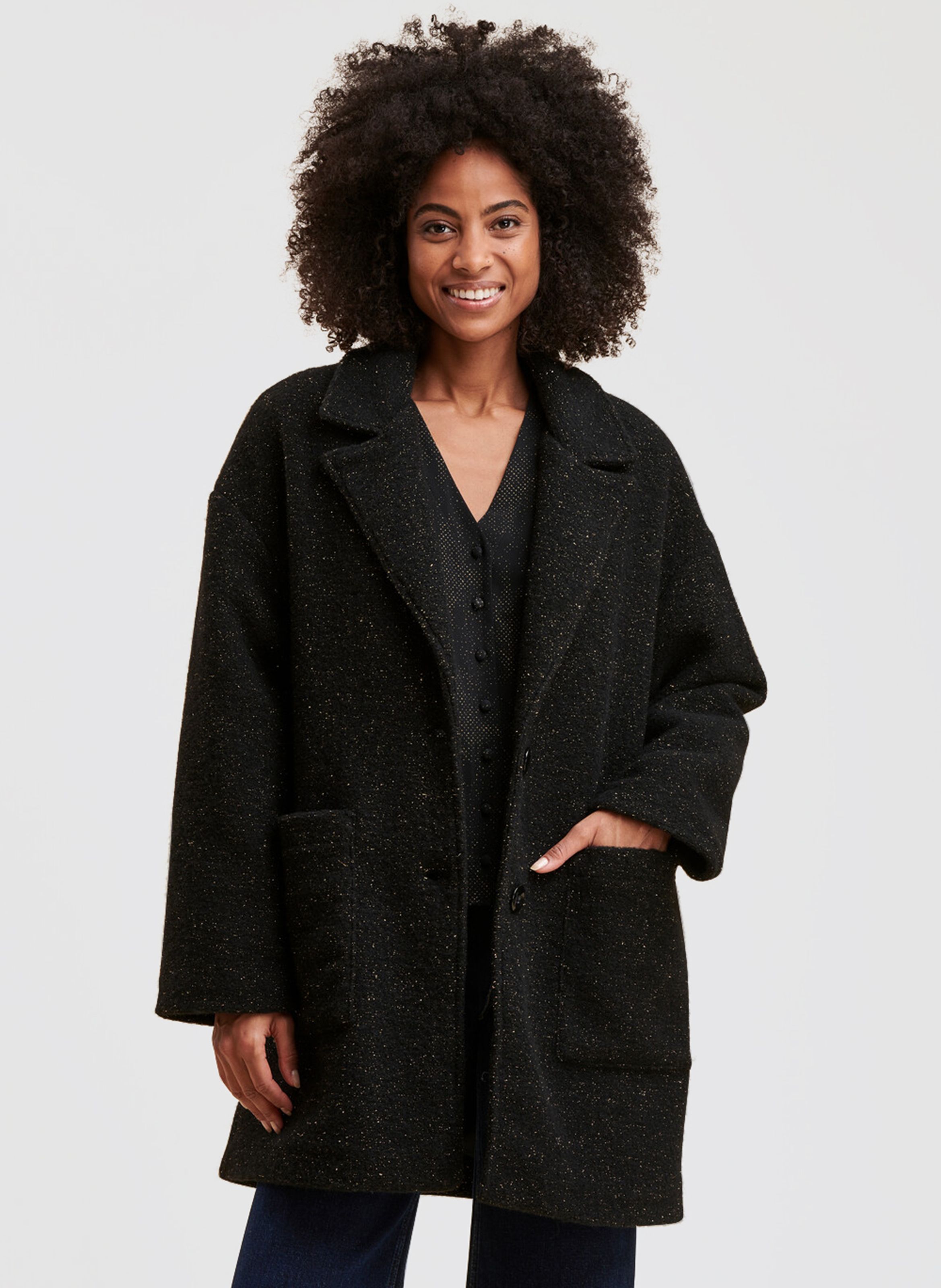 Loose fit coat womens hot sale